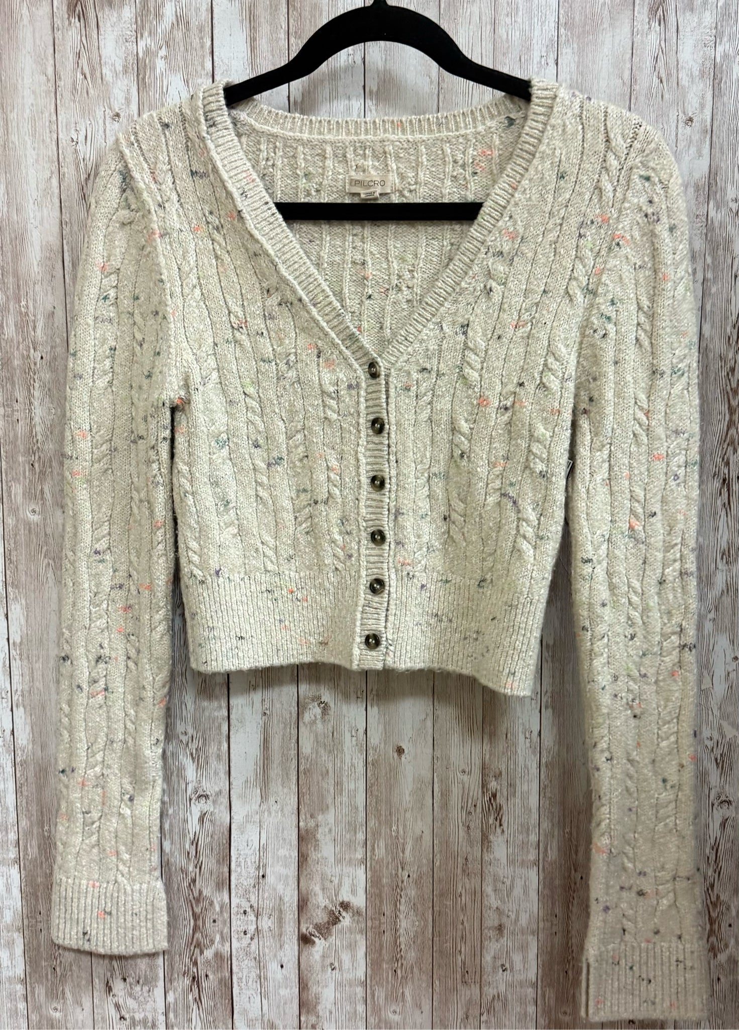 Size S PILCRO Beige Print Cardigan