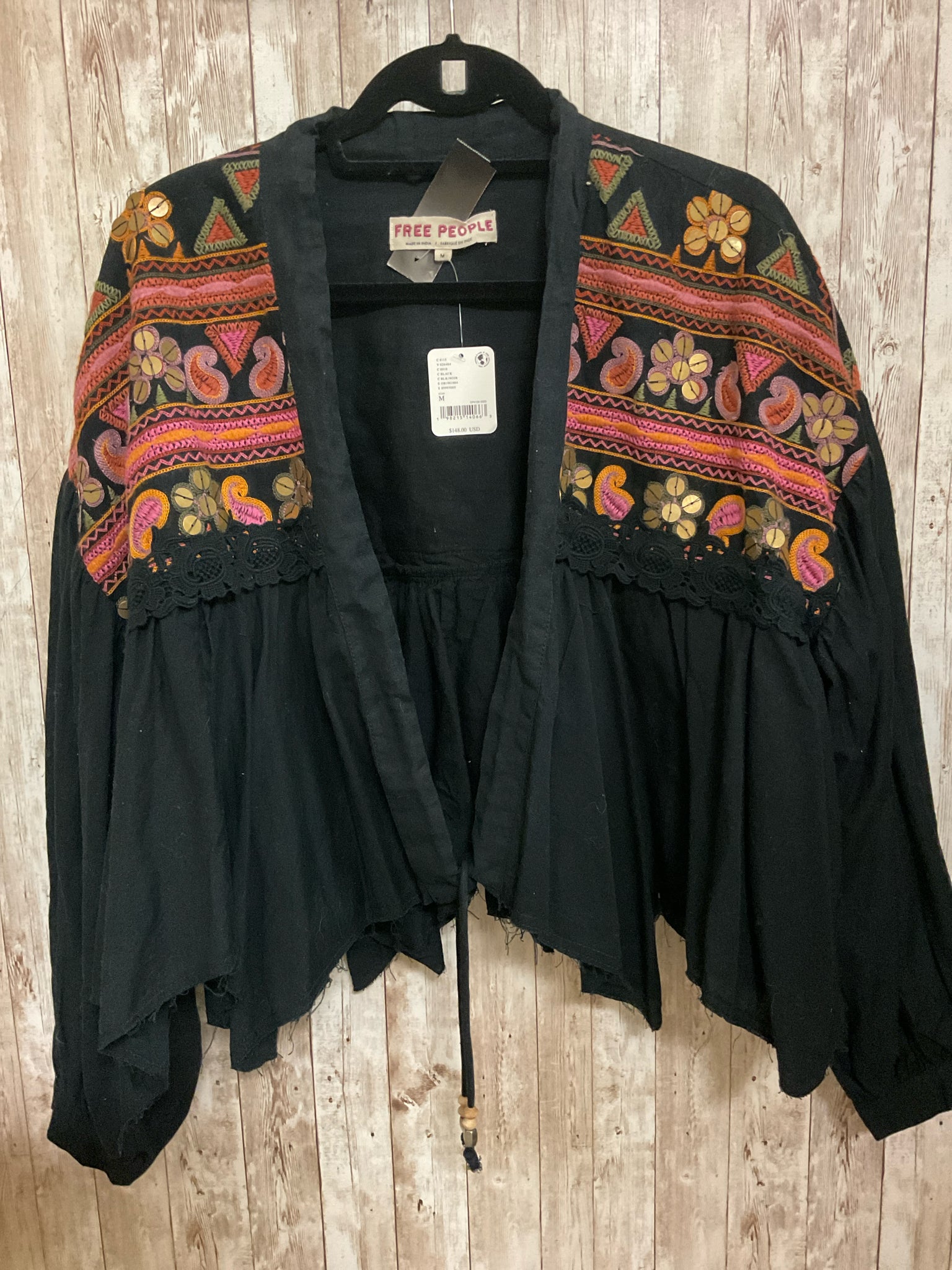 FREE PEOPLE Size M Black Jacket