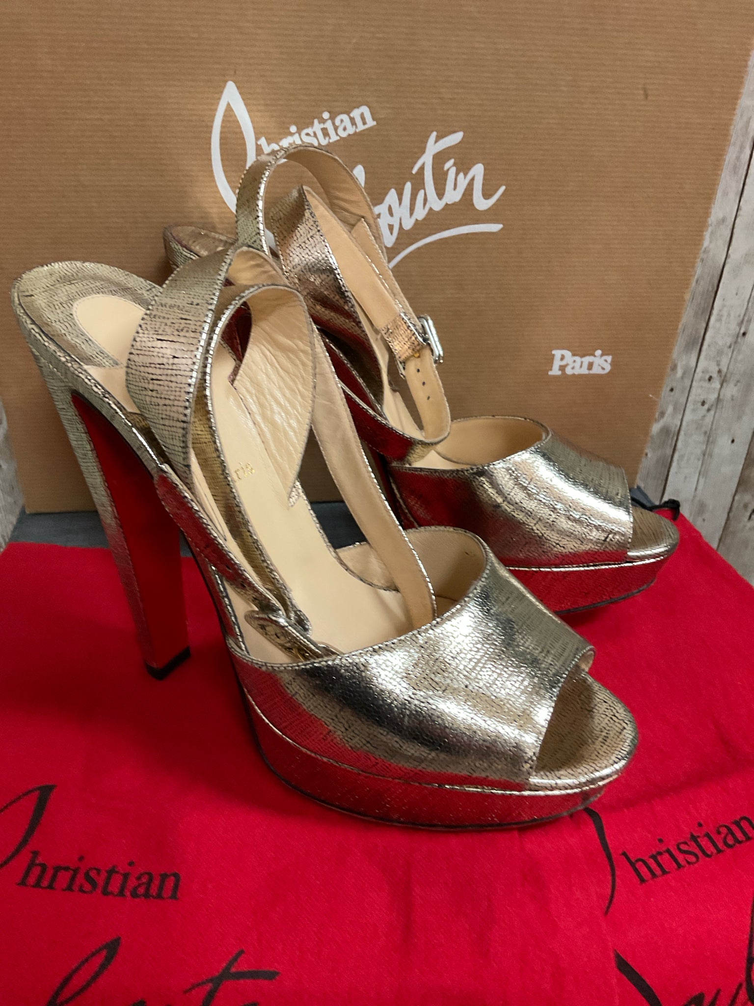 10 Christian Louboutin Gold SHOES