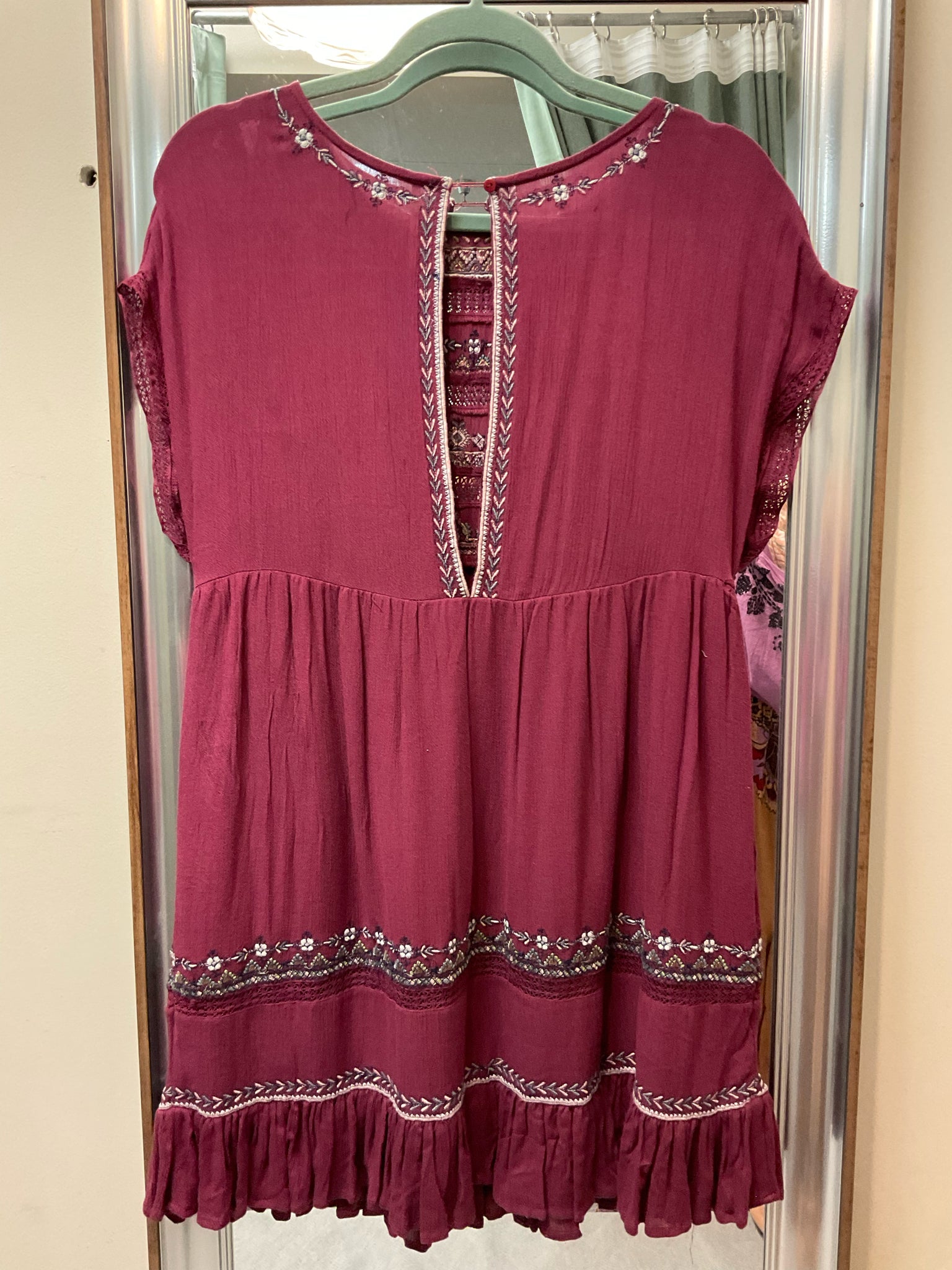 Size XS FREE PEOPLE WINE PRINT Dress