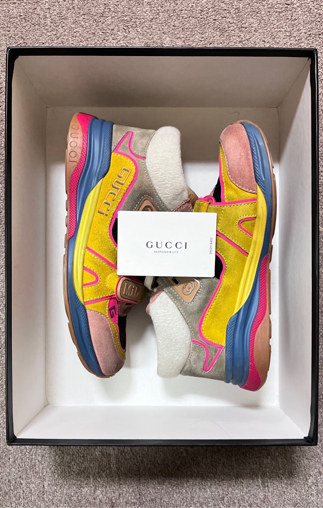 9.5 GUCCI YELLOW MULTI SHOES