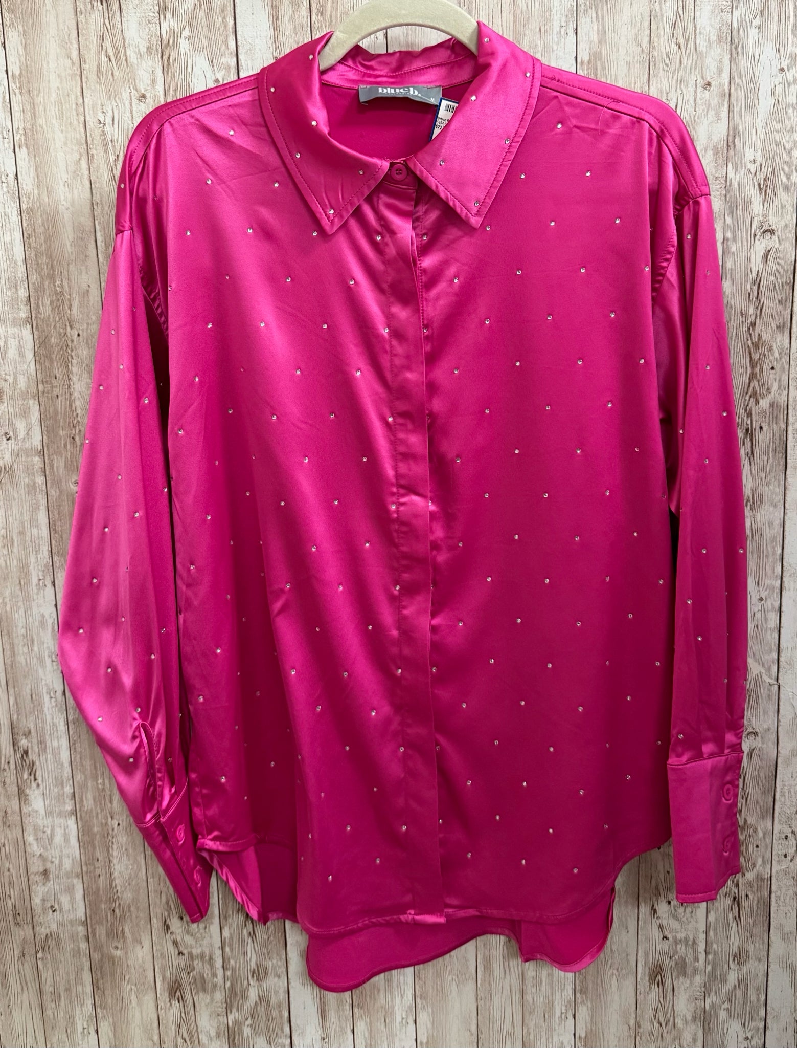 Size M BLUE B Hot Pink Top