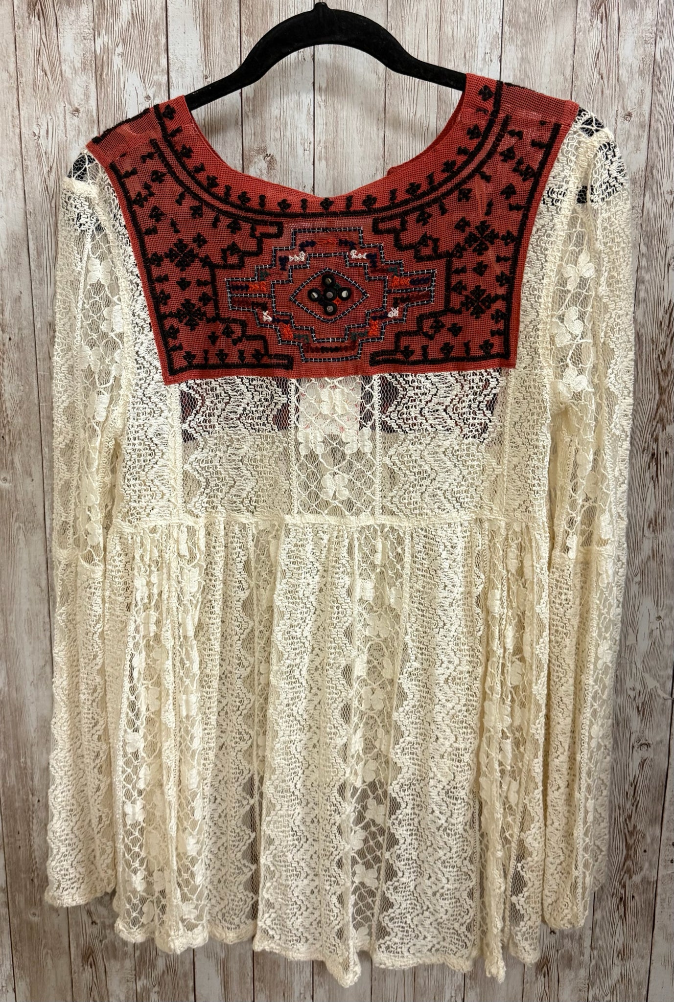 FREE PEOPLE Size S CREAM & RUST Top