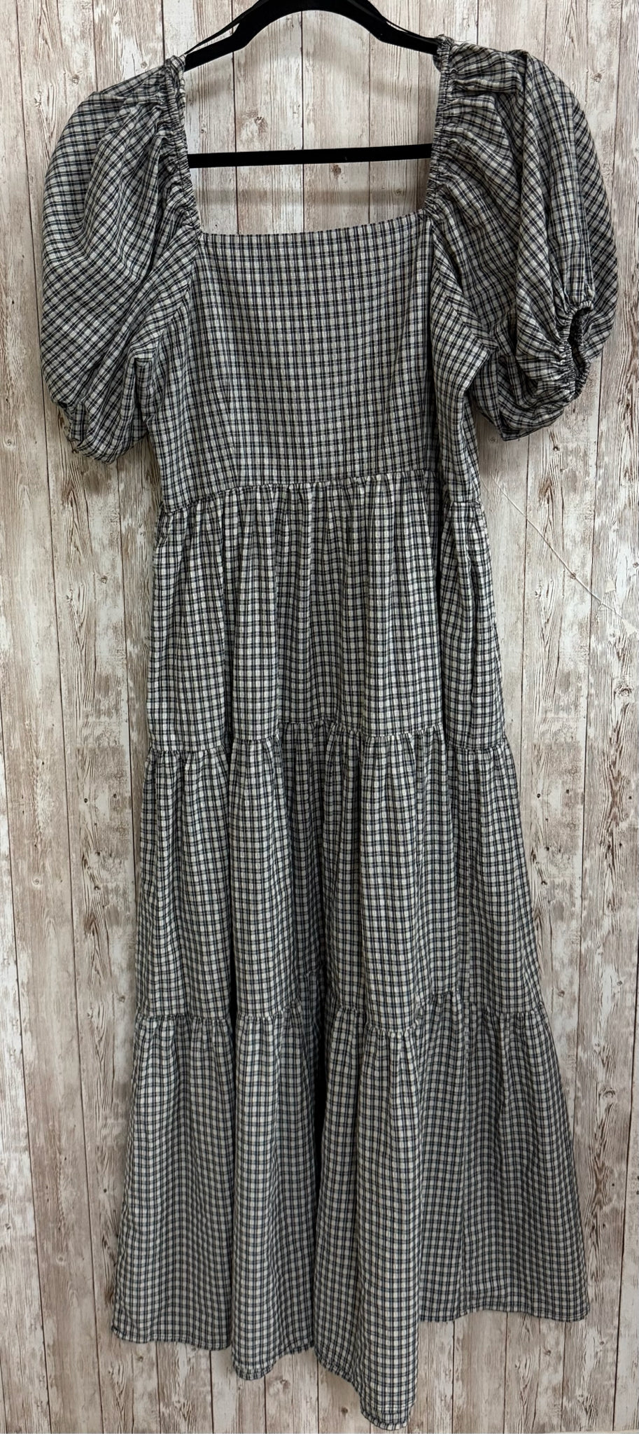 Size S NEUFLORA BLACK AND CREAM PLAID Dress