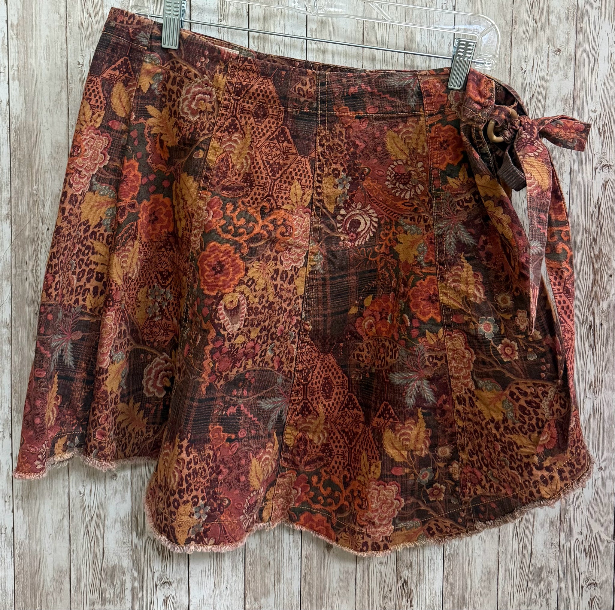 Size 14 ANTHROPOLOGIE RUST MULTI PRINT Skirt