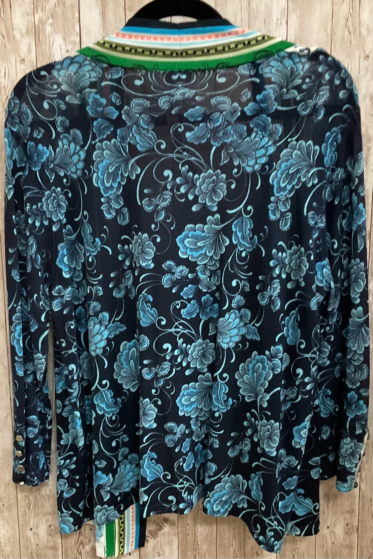 Size 2 CHICO'S navy and cream Cardigan