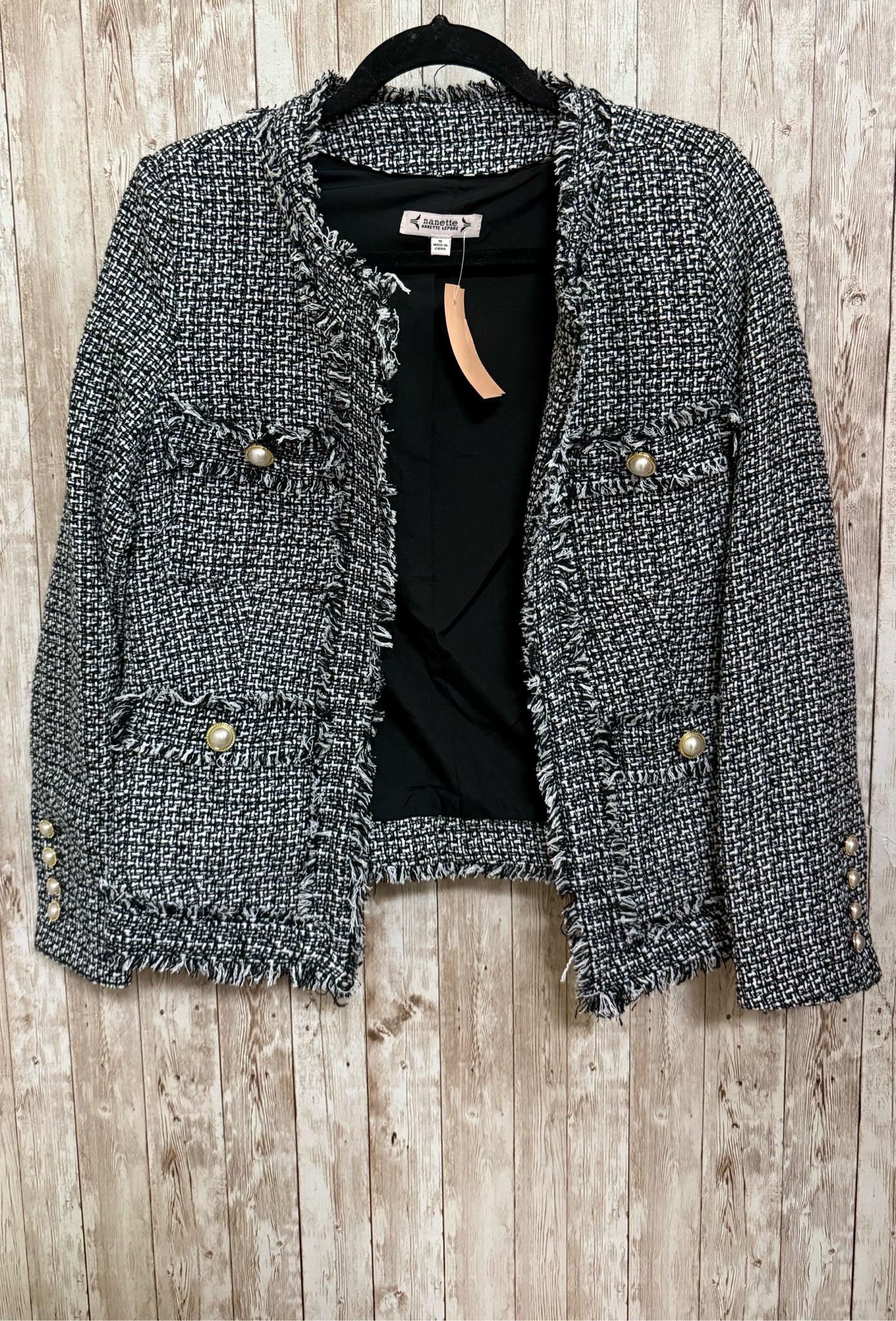 NANETTE LEPORE Size S BLACK AND WHITE Blazer
