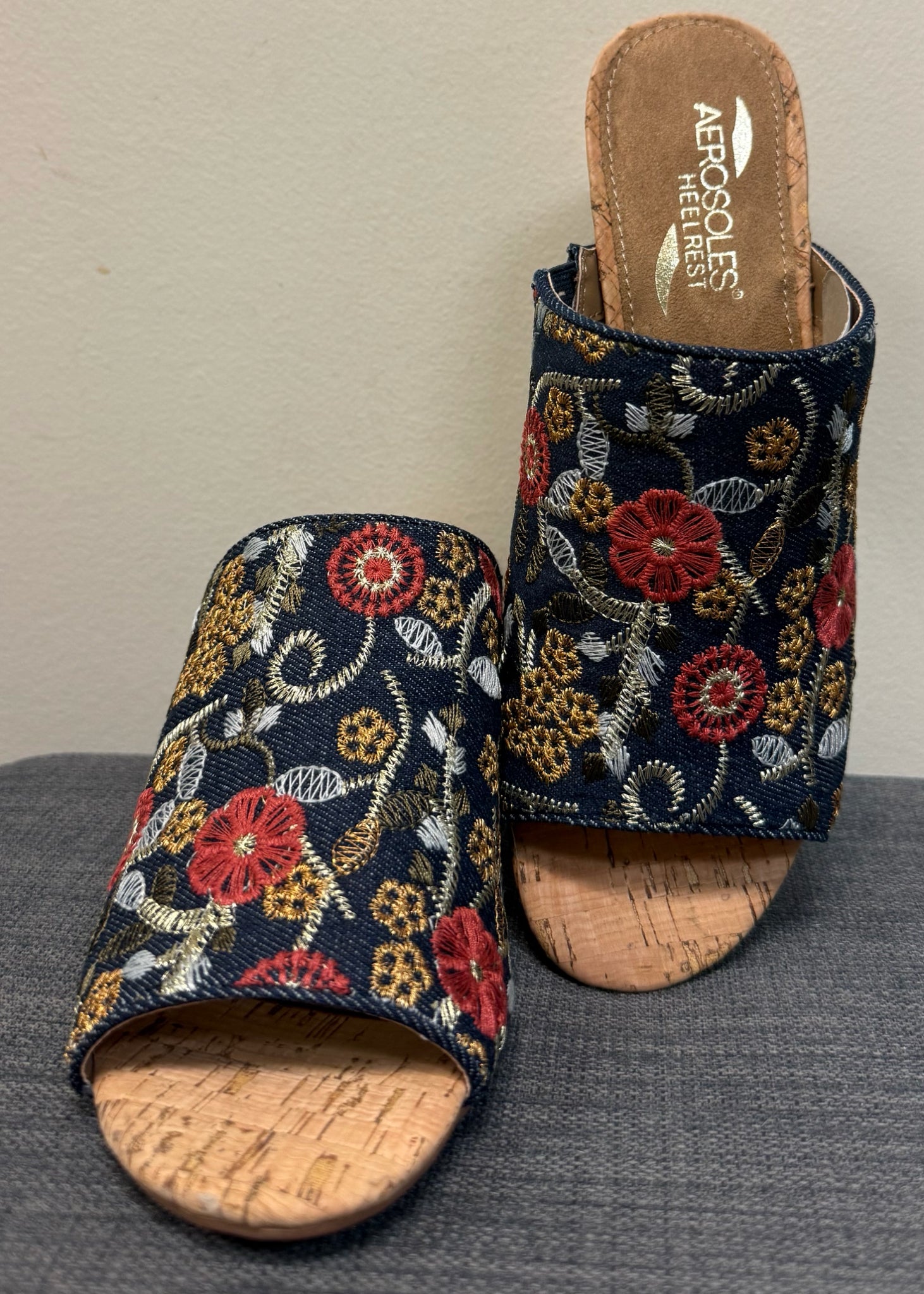 7 AEROSOLES DENIM PRINT Sandals