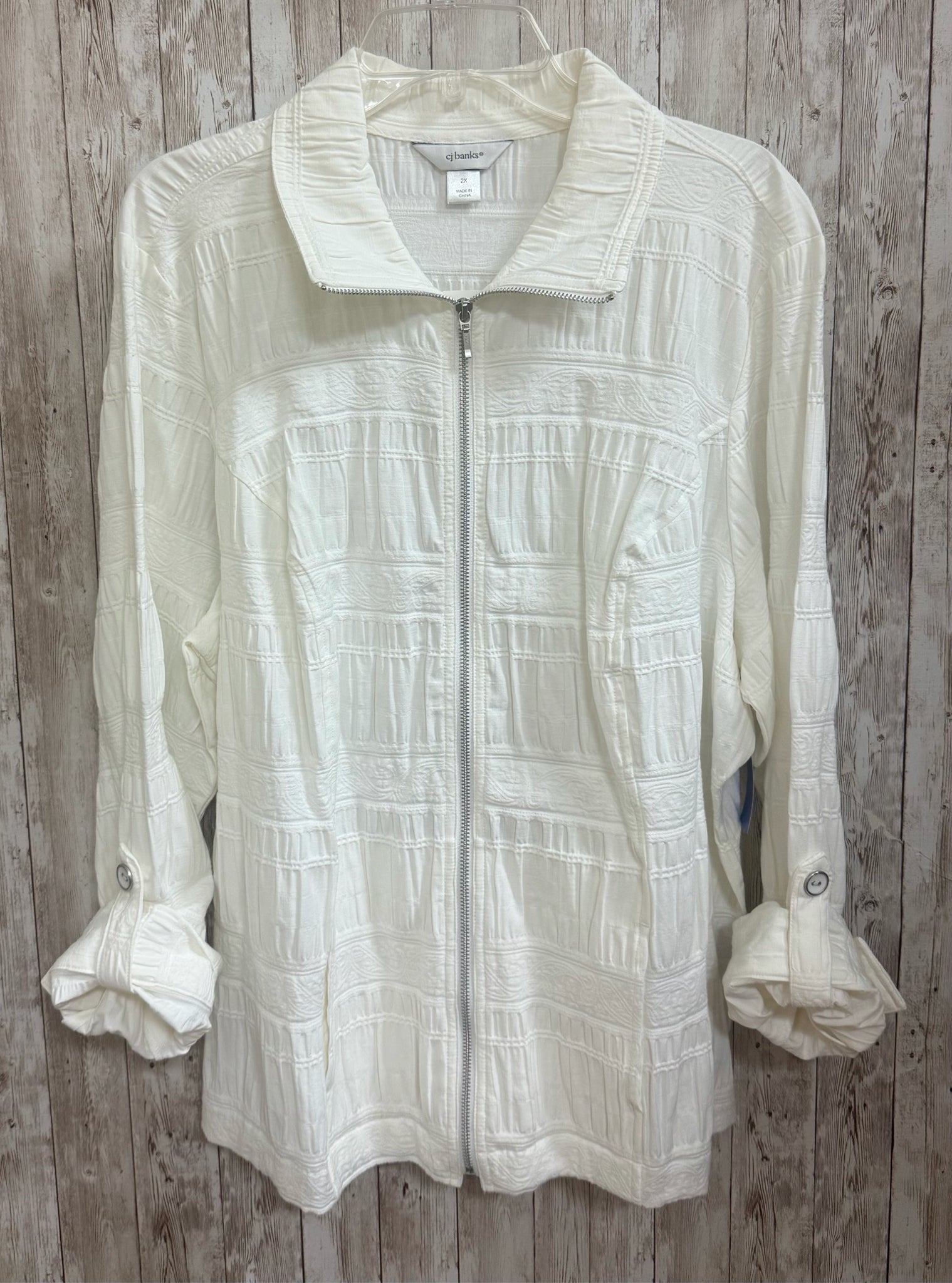 Size 2X CJ BANKS White Jacket
