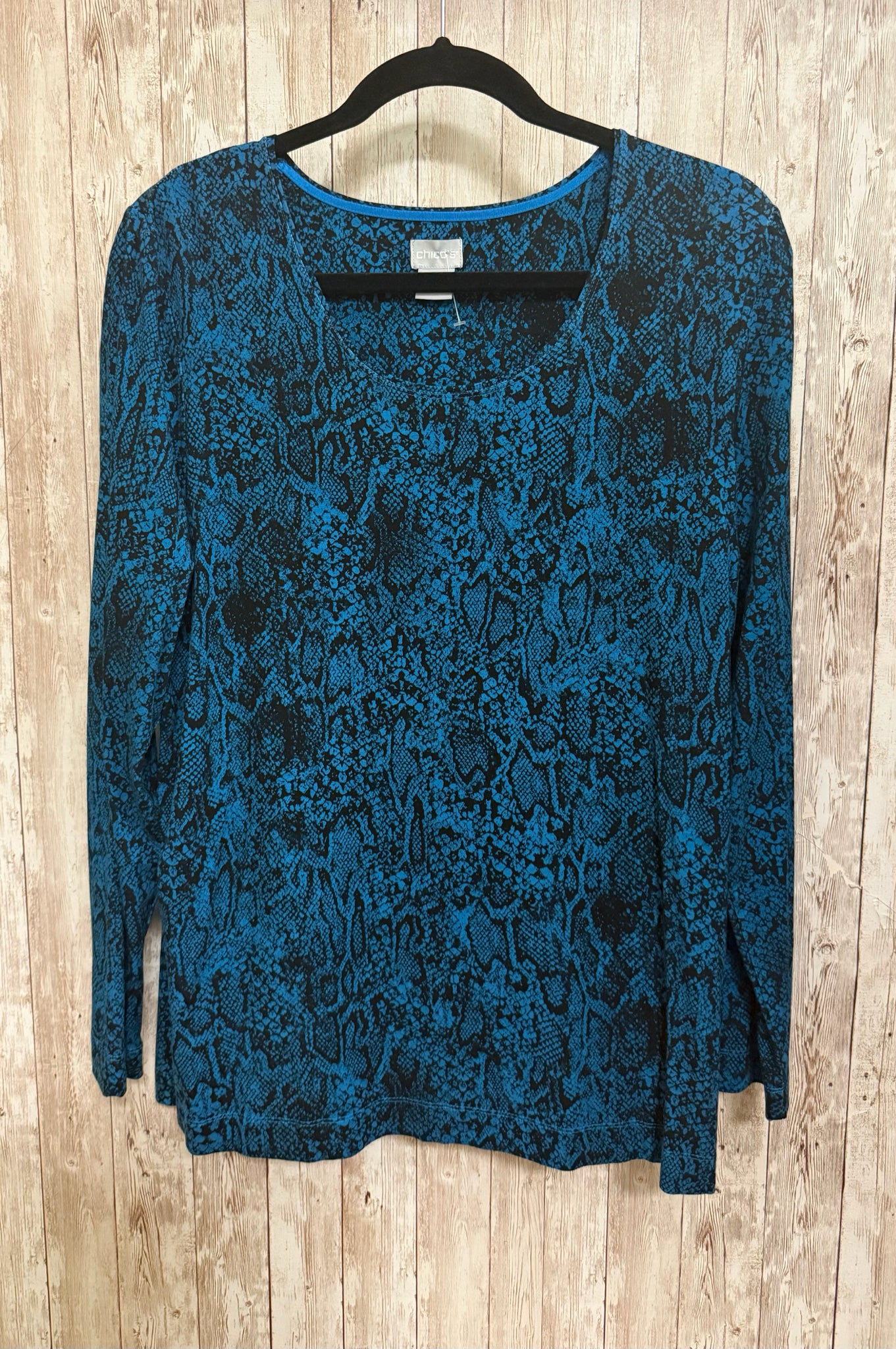 CHICO'S Size L Blue Print Top