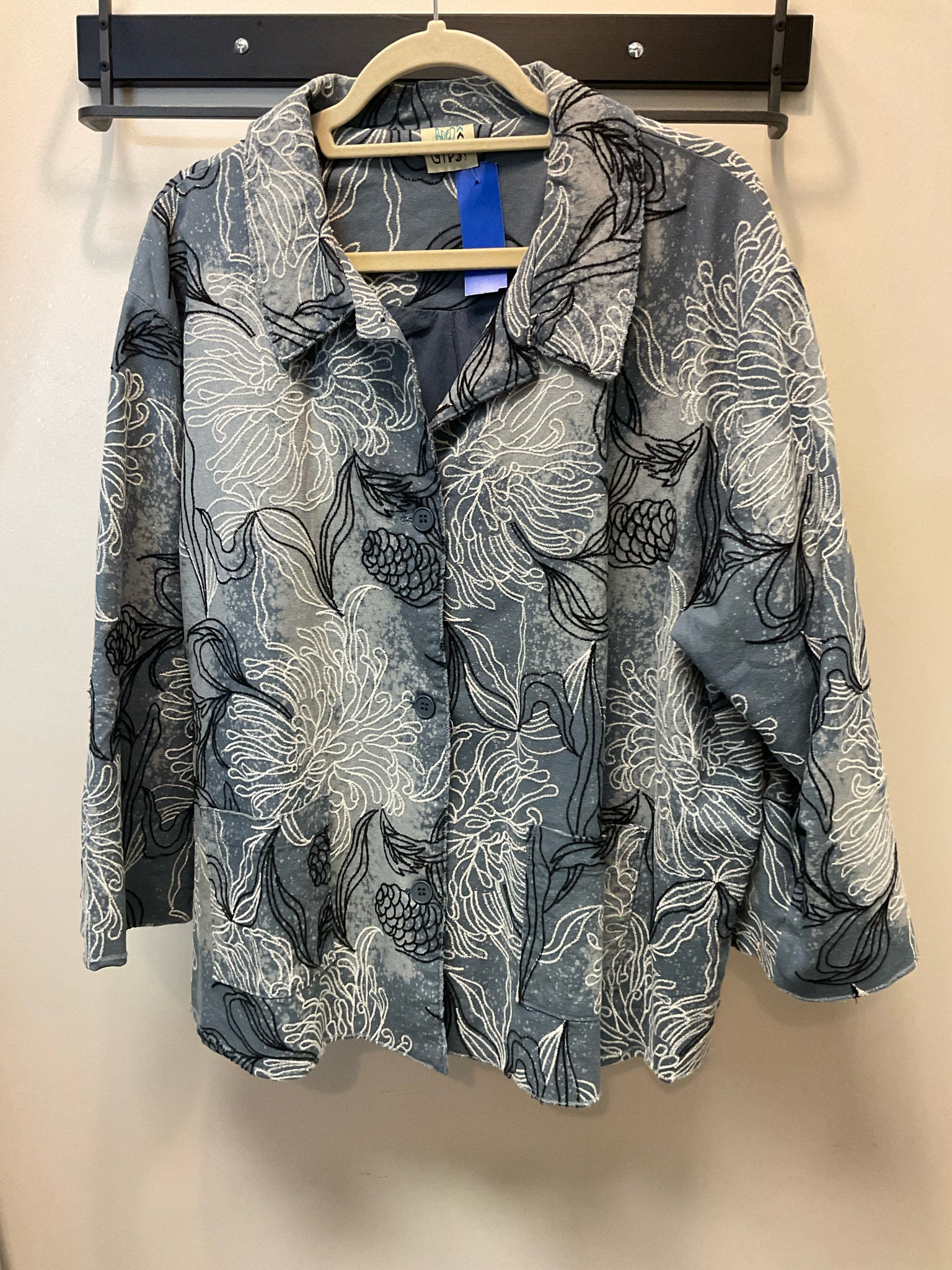 Size One Size JADED GYPSY Blue Print Jacket