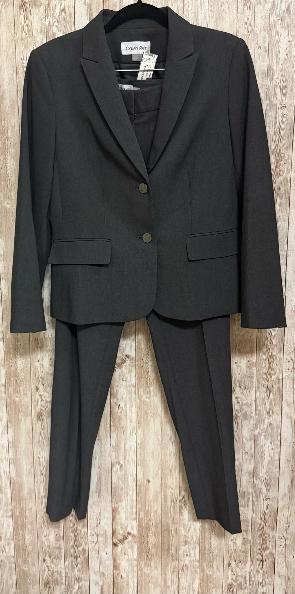 Size 6 CALVIN KLEIN Charcoal 2 PC PANT SET