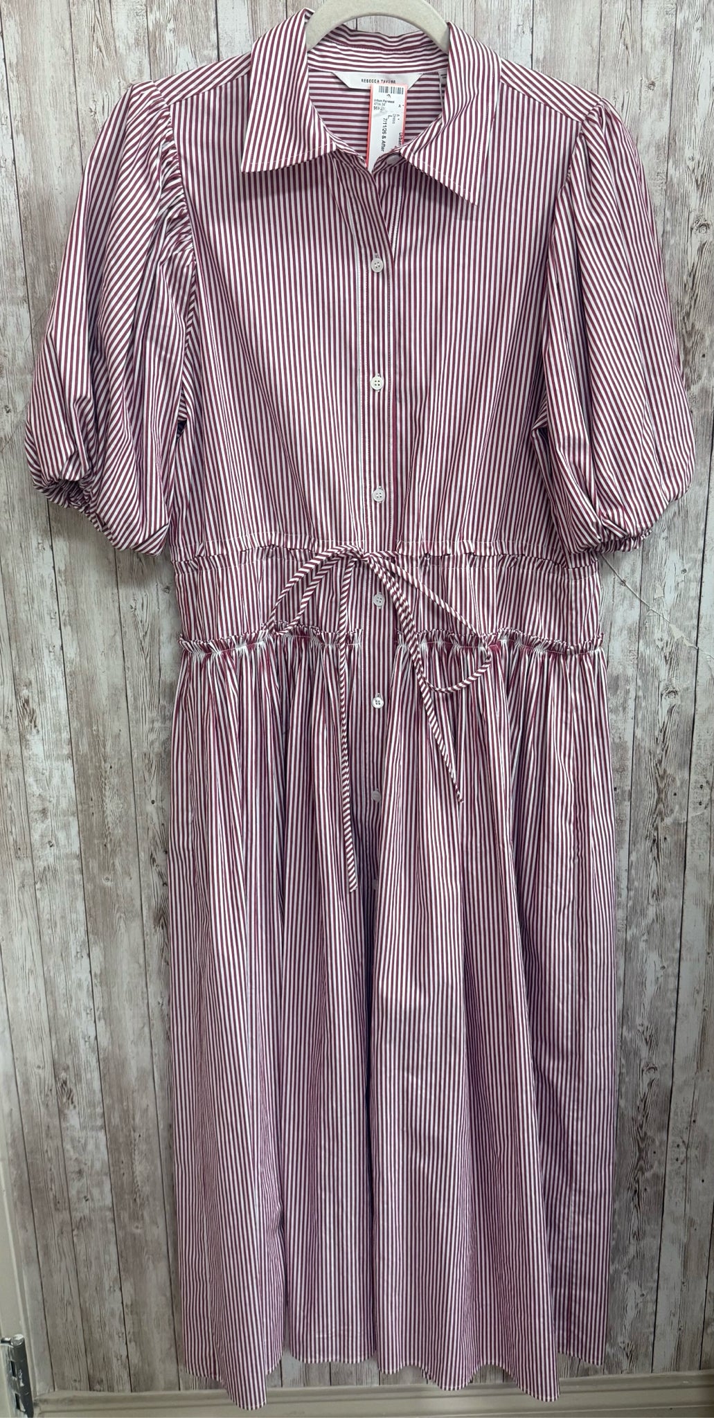 Size L REBECCA TAYLOR RED AND WHITE STRIPE Dress
