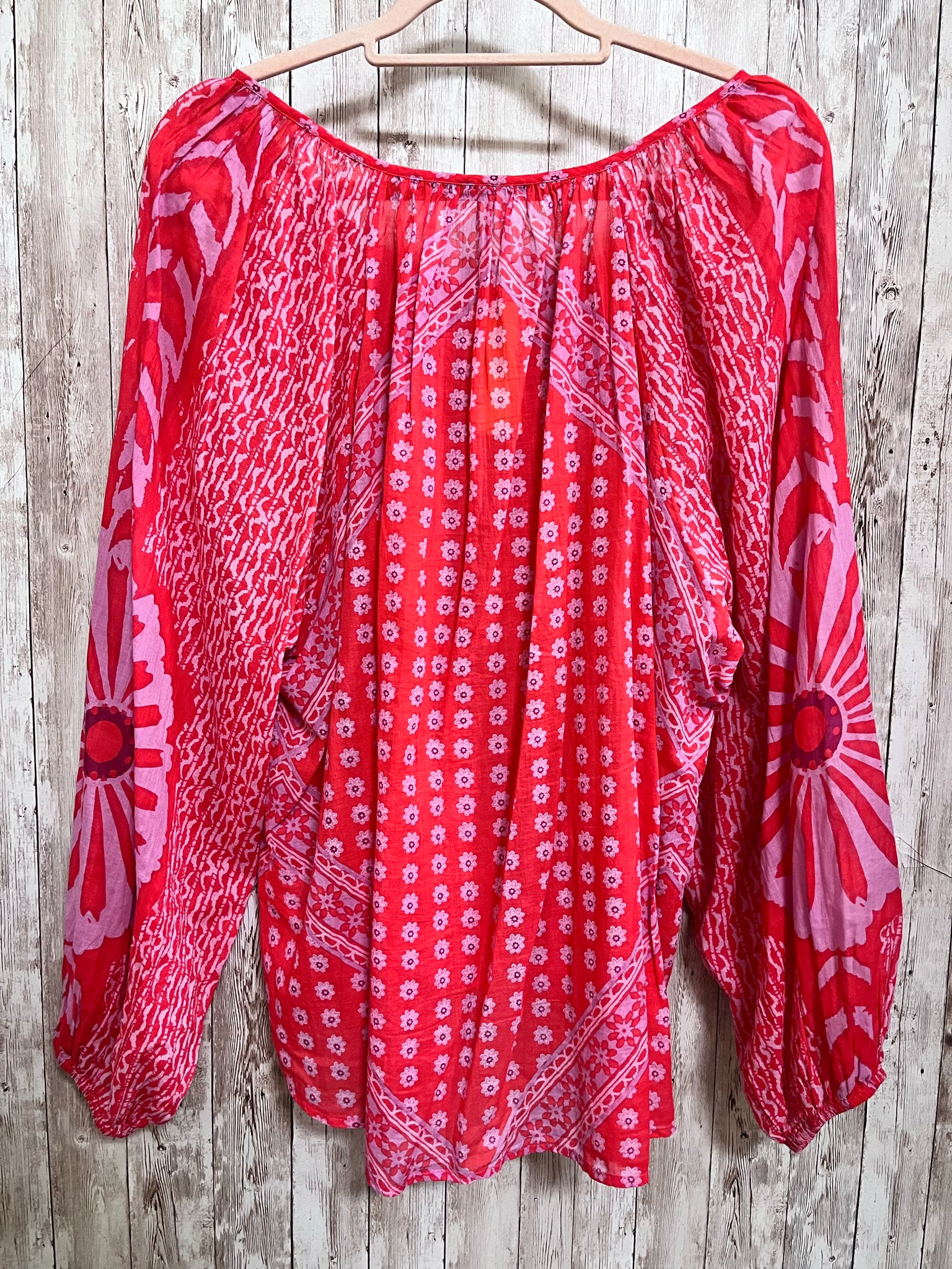 RED AND PINK FLORAL FREE PEOPLE Size M Top