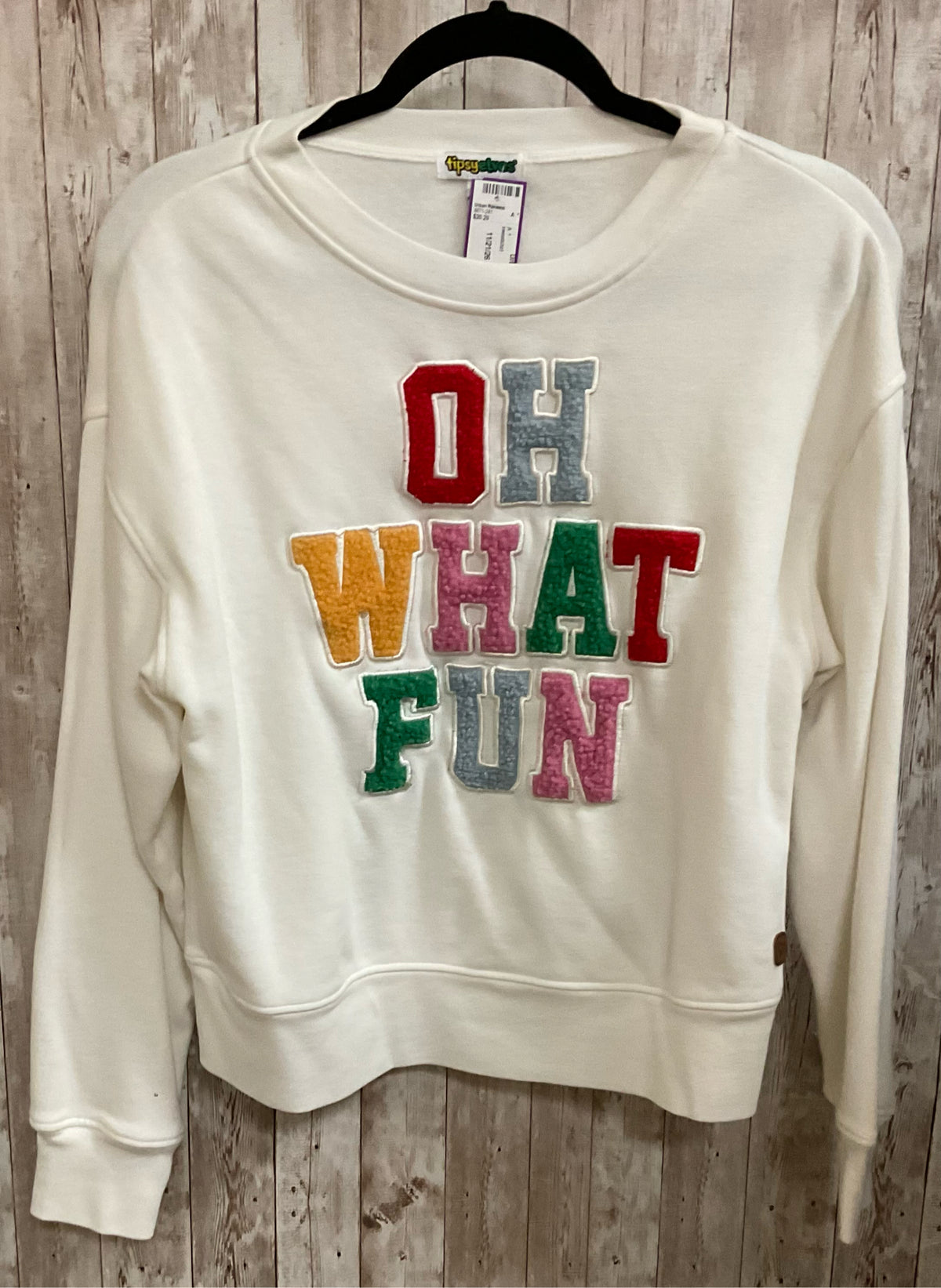 TIPSYELVES White Print sweatshirt