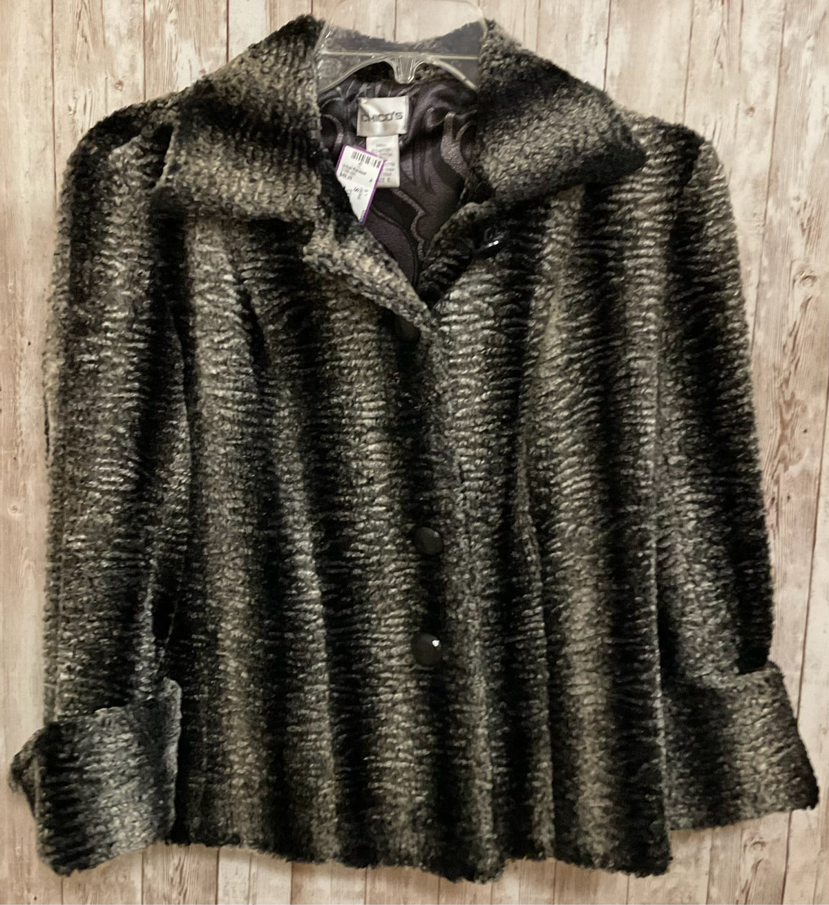Size S CHICO'S BLACK AND GREY Jacket