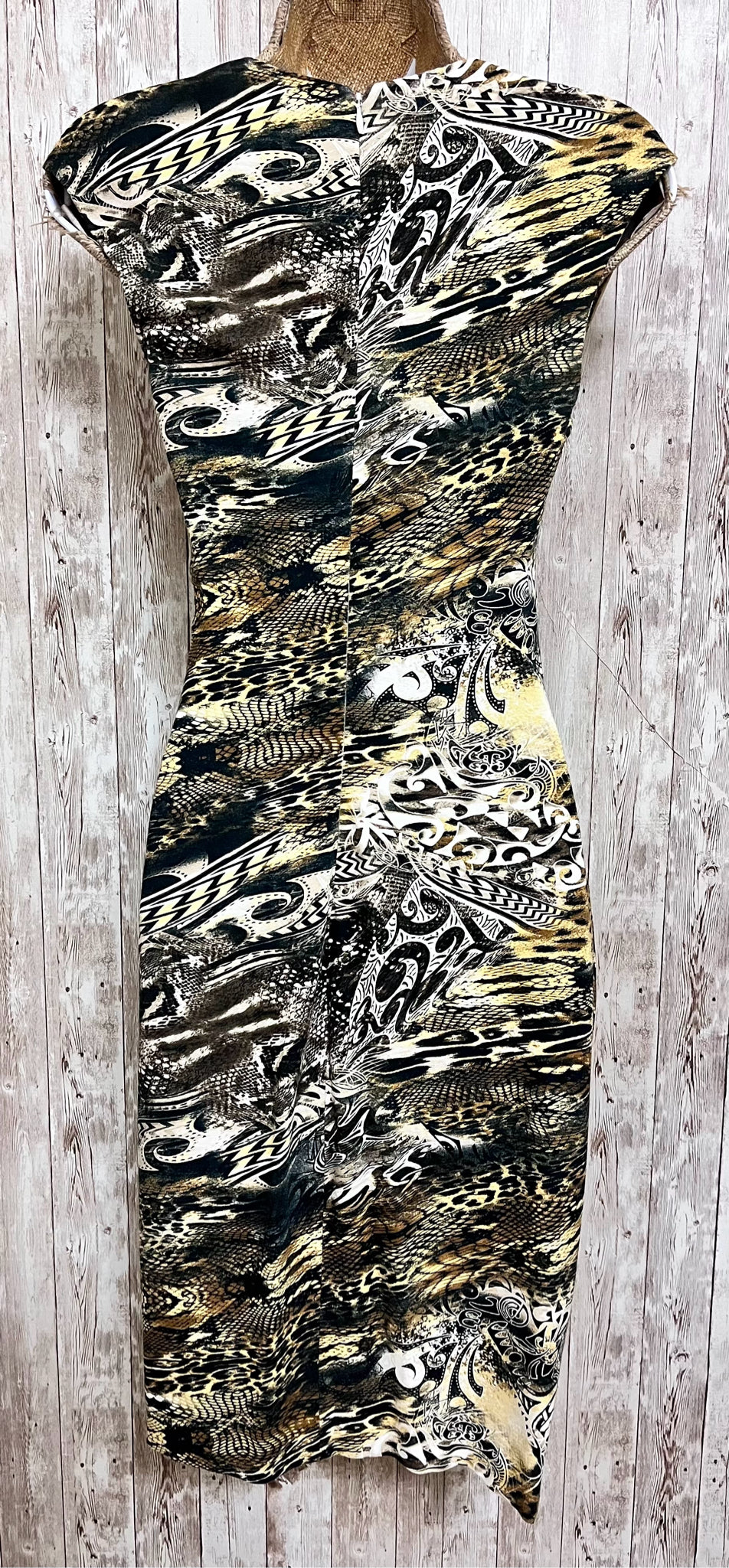 Size S CACHE Brown Print Dress