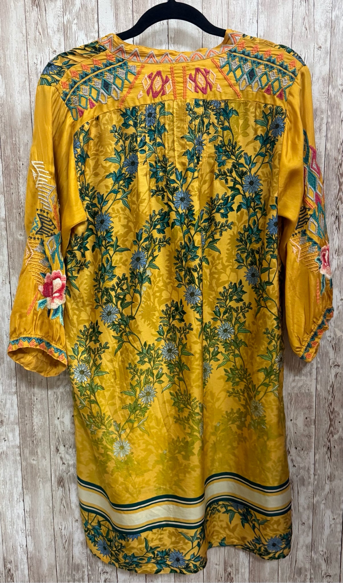 JOHNNY WAS Yellow Print Women Size M Tunic