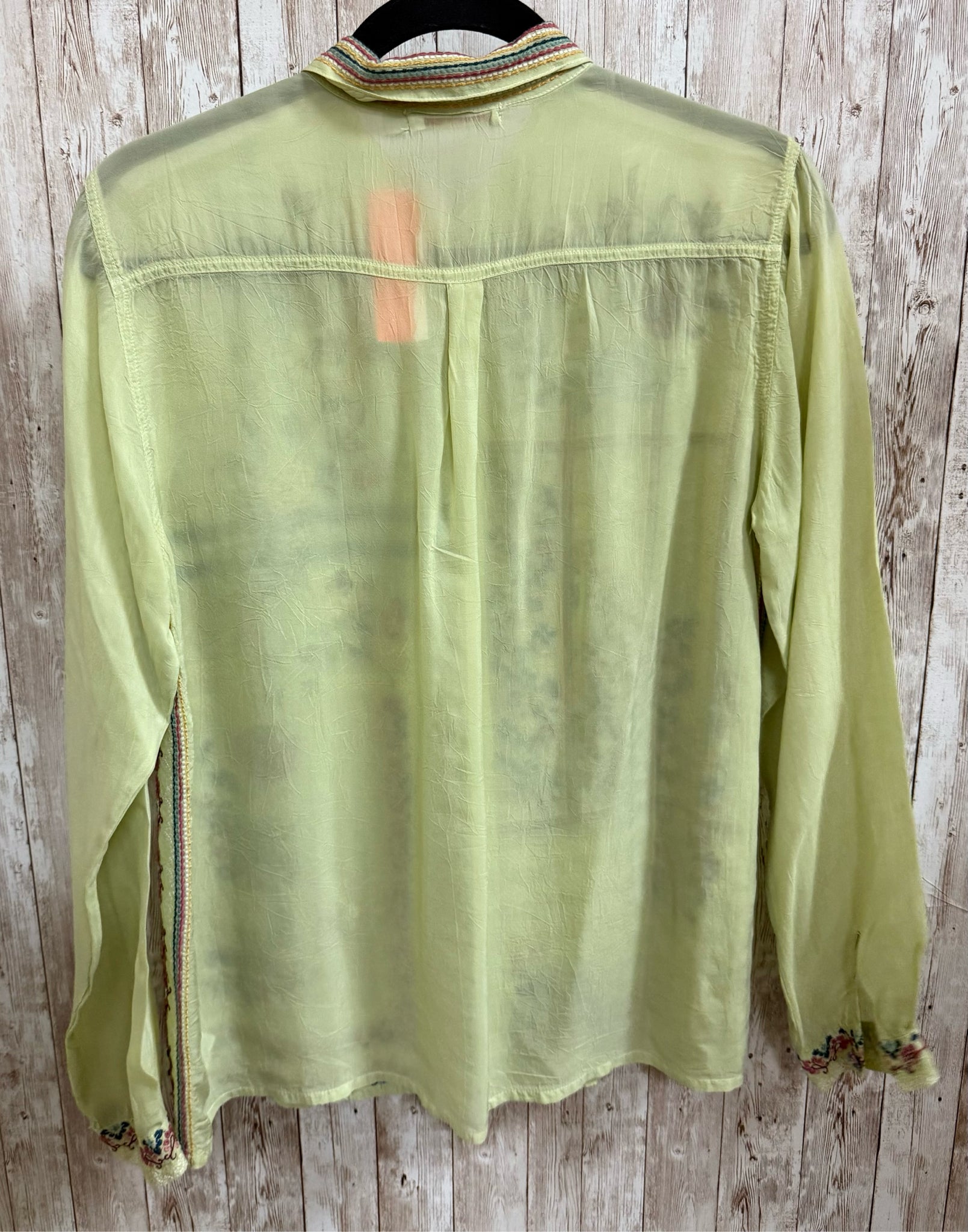Size S JOHNNY WAS GREEN FLORAL Top