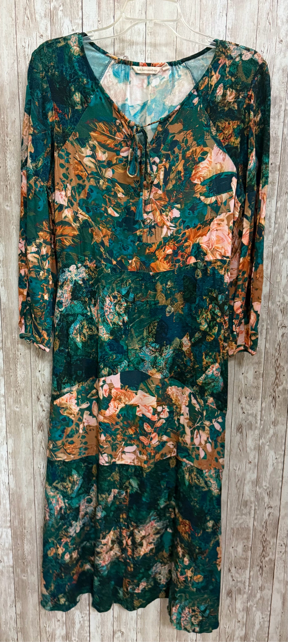 Size PS SOFT SURROUNDINGS GREEN MULTI PRINT Dress