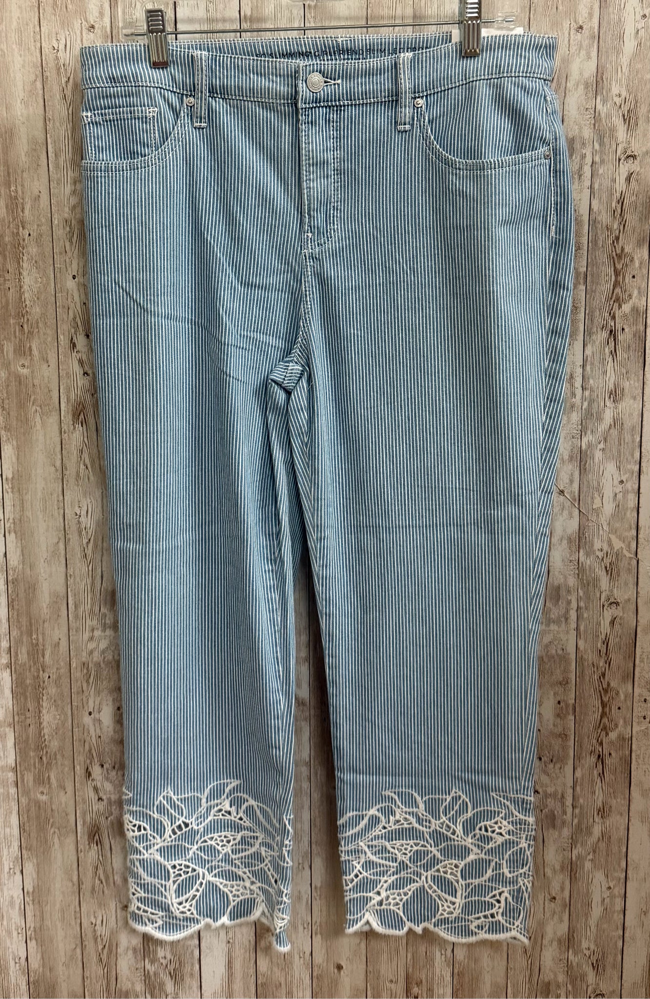 Size 10 CHICO'S BLUE STRIPE Pants