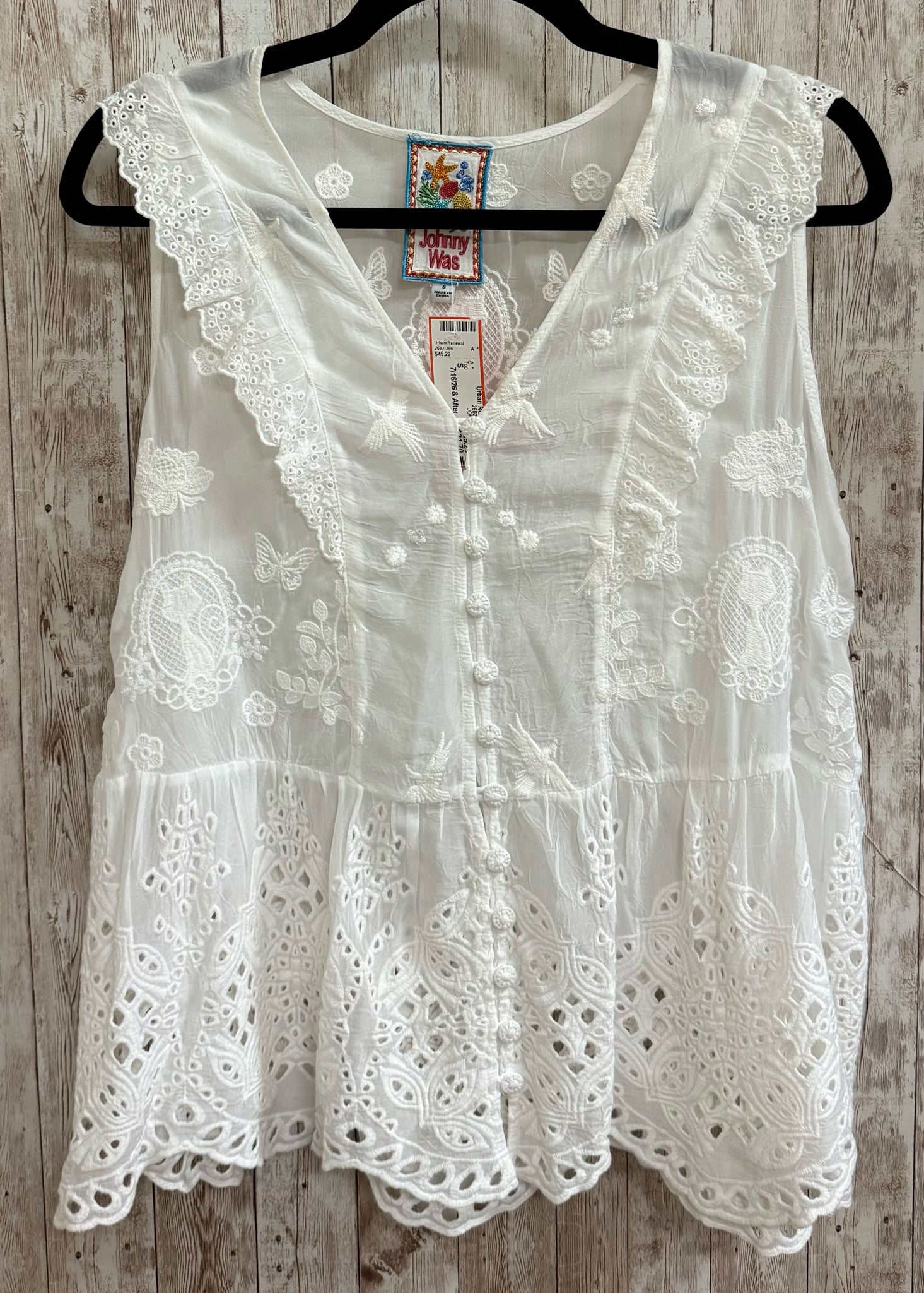 Size S JOHNNY WAS White Top