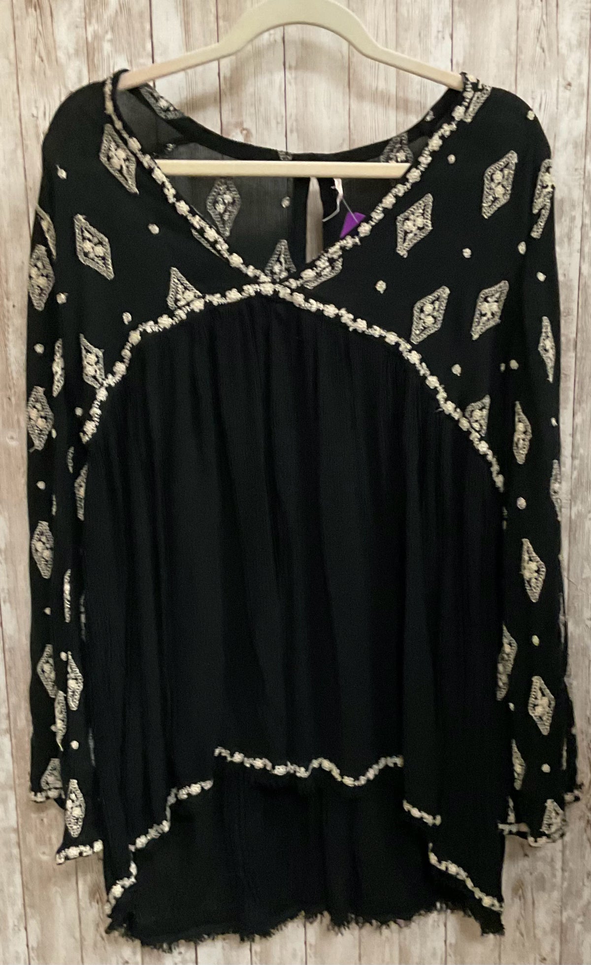 FREE PEOPLE Black Print Women Size M Tunic