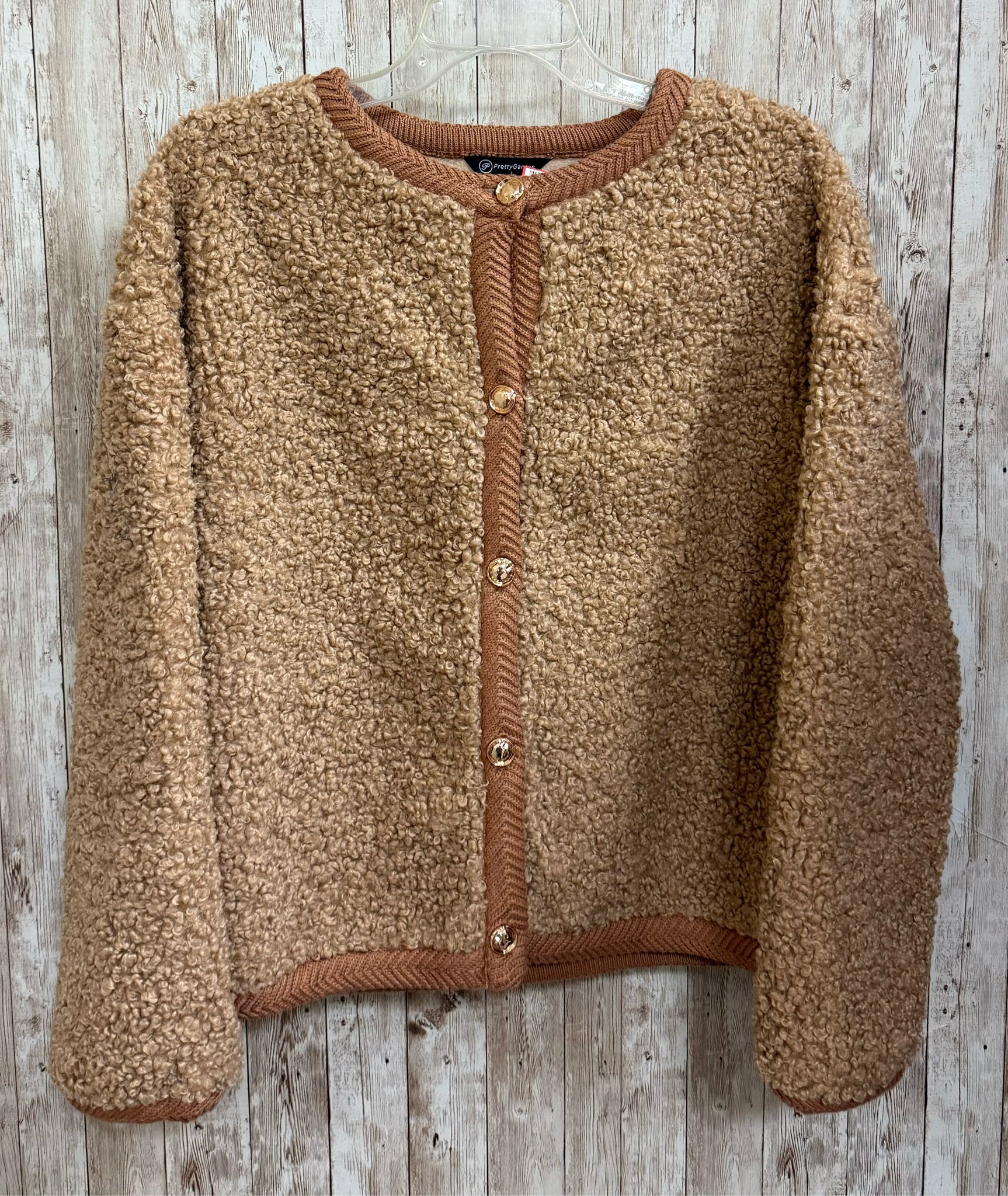 Size L PRETTY GARDEN Tan Cardigan