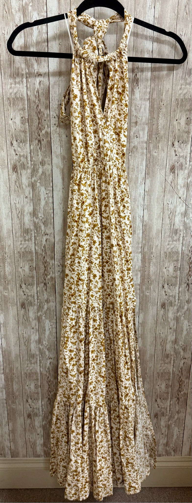 Size M FAB'RIK BEIGE AND BROWN PLAID Dress