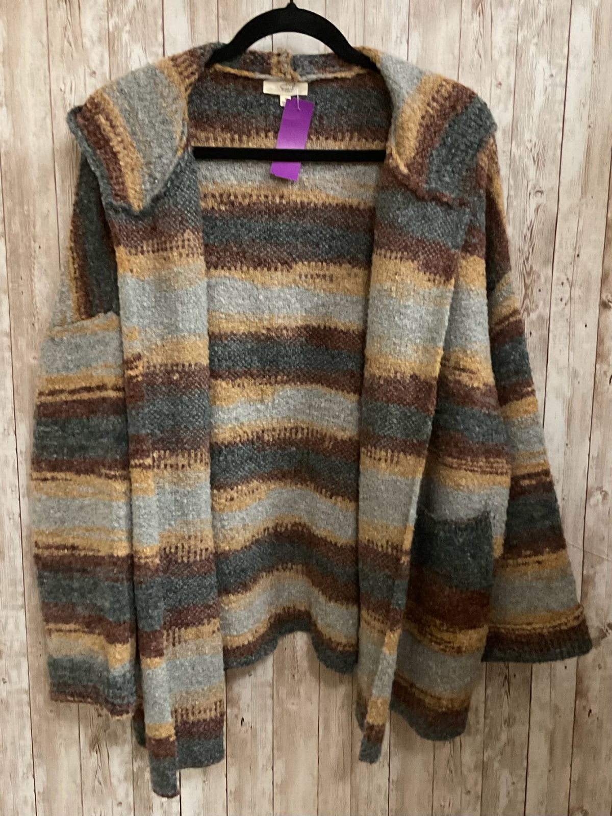 Size S EASEL BROWN AND GREY Cardigan