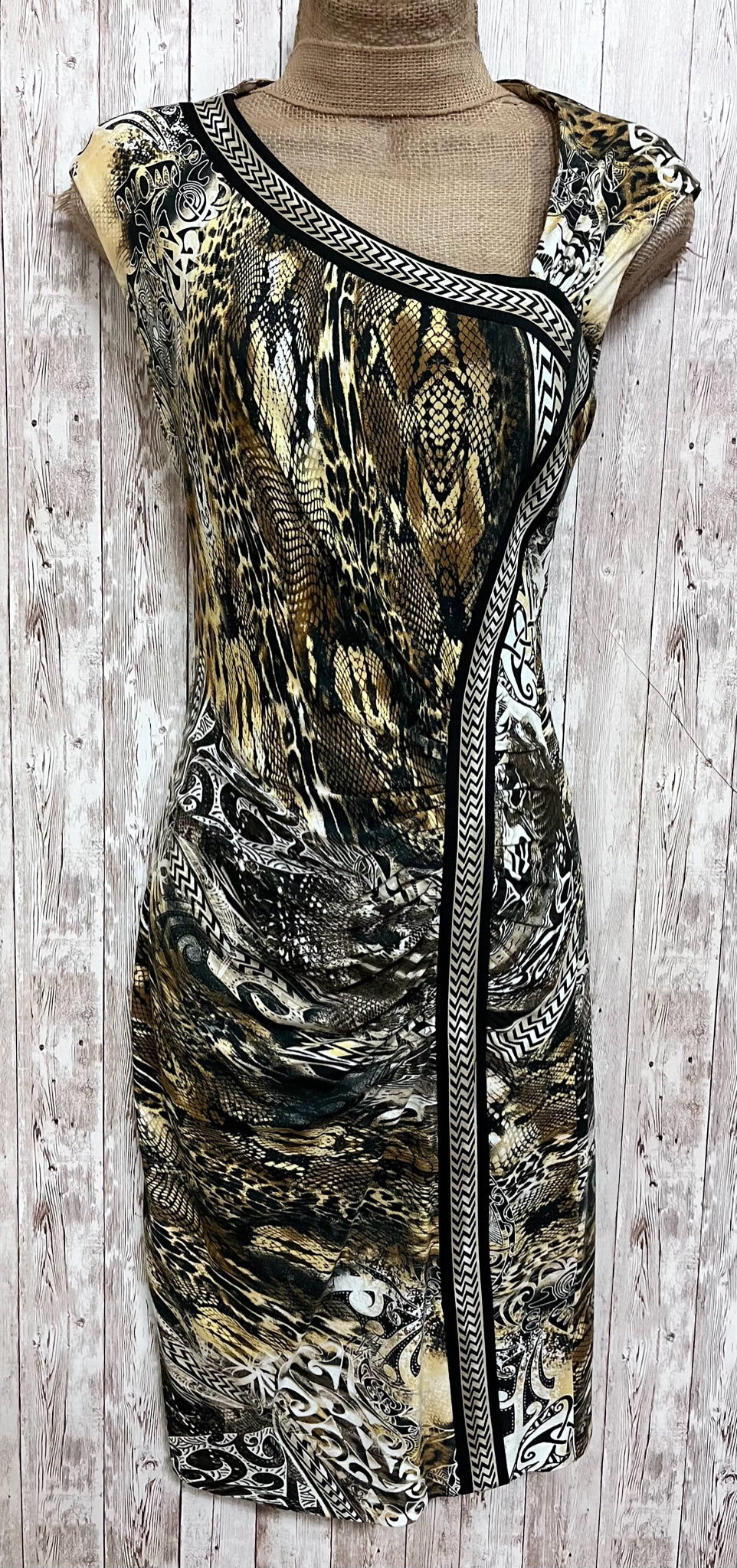 Size S CACHE Brown Print Dress