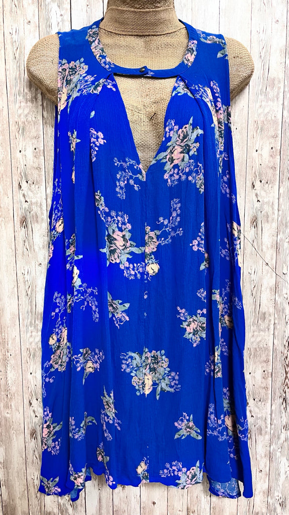 FREE PEOPLE BLUE FLORAL Women Size M Tunic