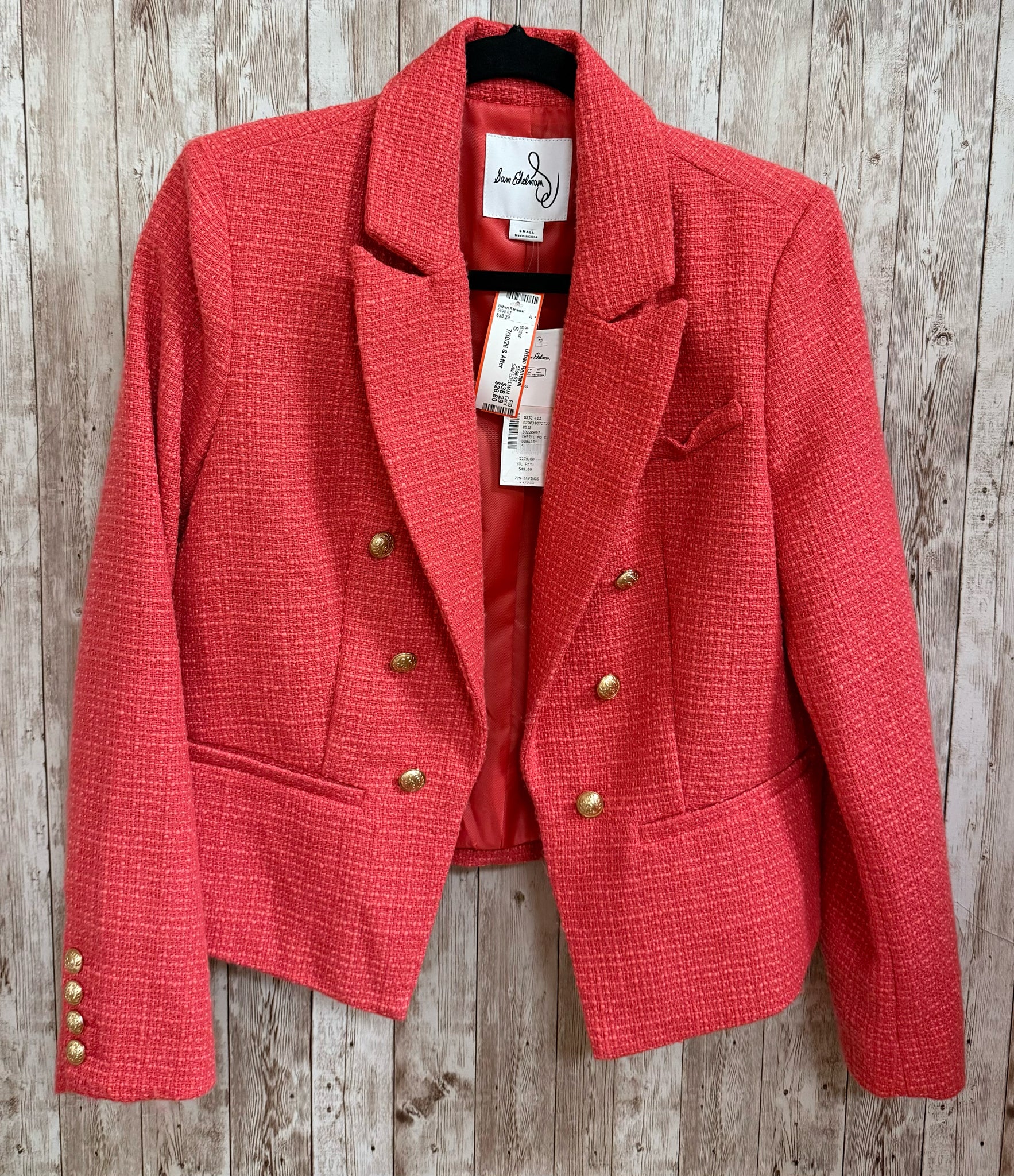 Size S SAM EDELMAM Coral Blazer