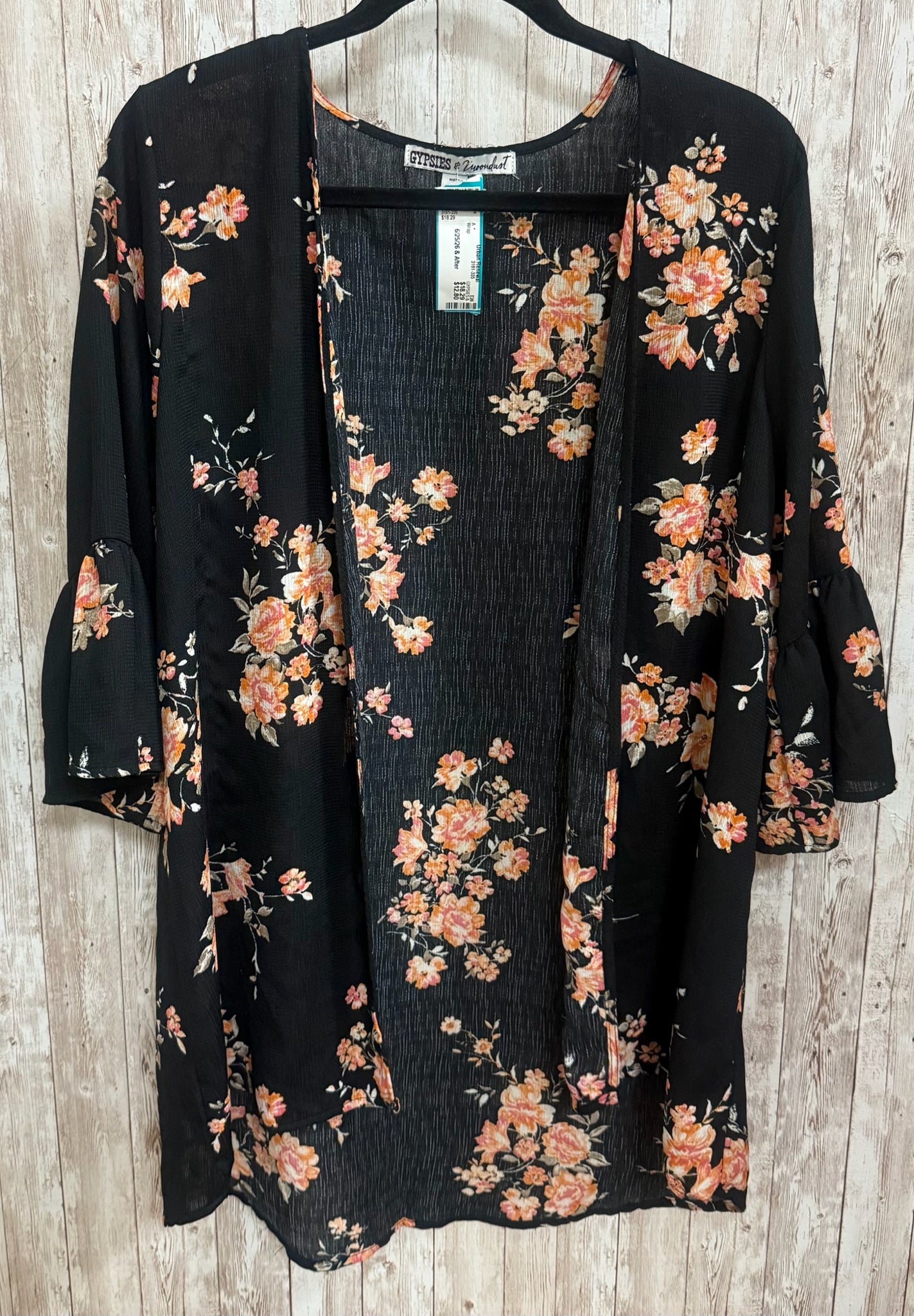 GYPSIES & MOONDUST BLACK FLORAL Wrap
