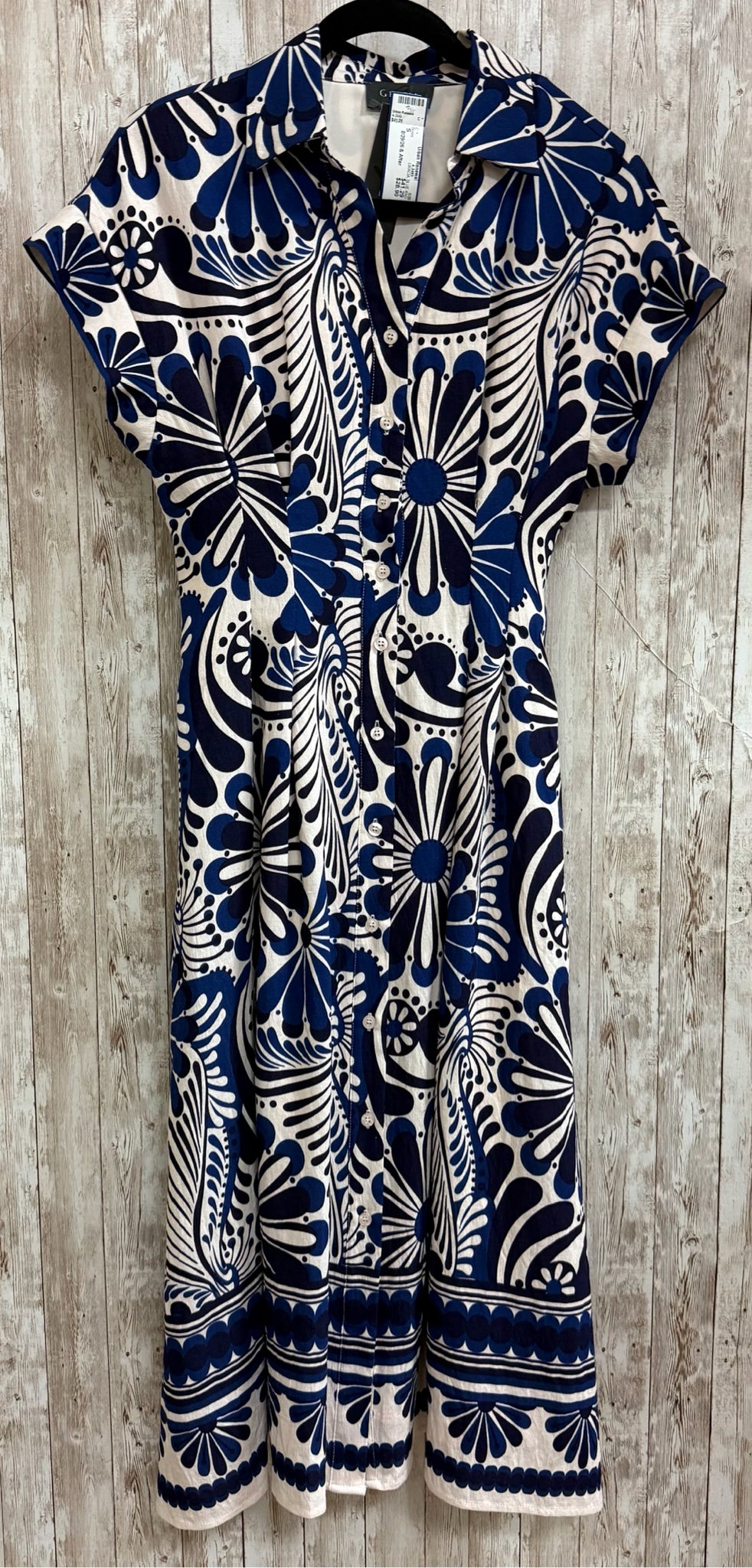 Size S GRACIA BLUE AND TAN Dress