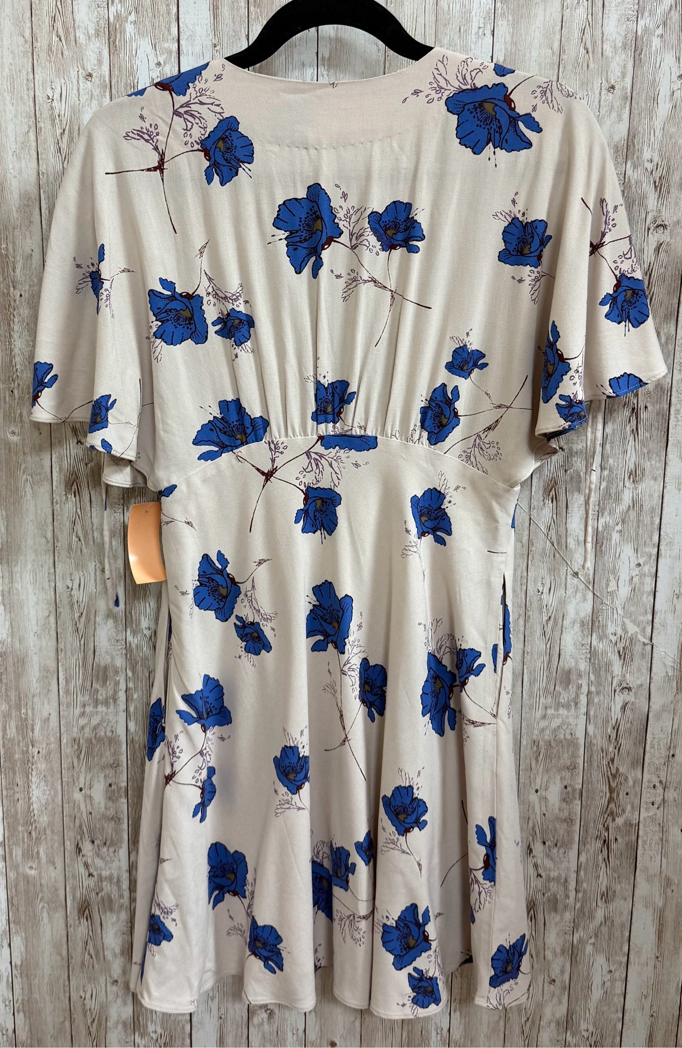 Size 4 FREE PEOPLE CREAM AND BLUE FLORAL Dress