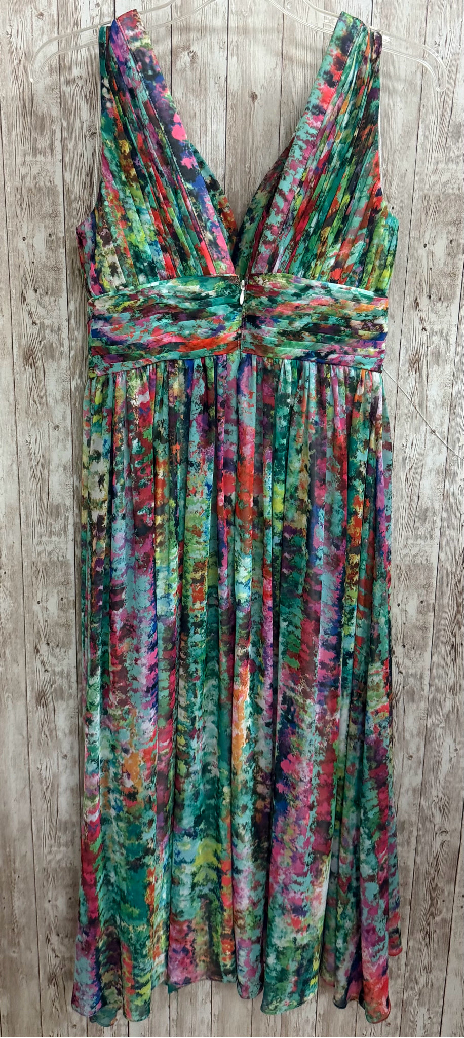Size 6 AIDAN MATTOX GREEN MULTI Dress