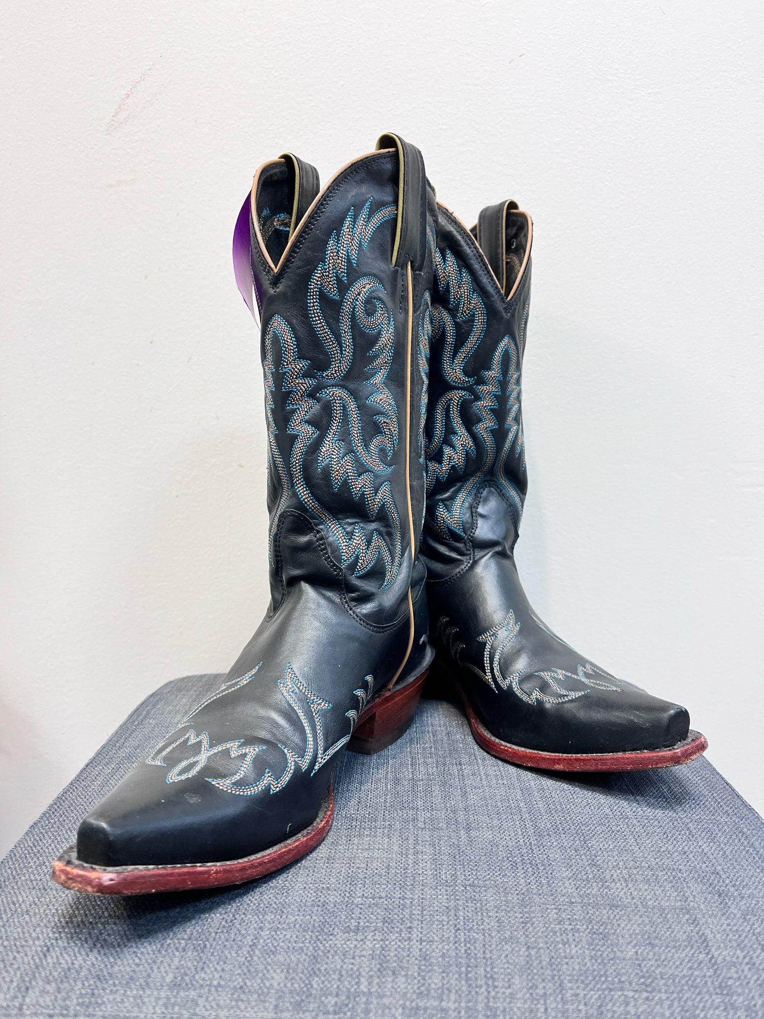 NOCONA BOOTS 8 BLACK AND TEAL Boots