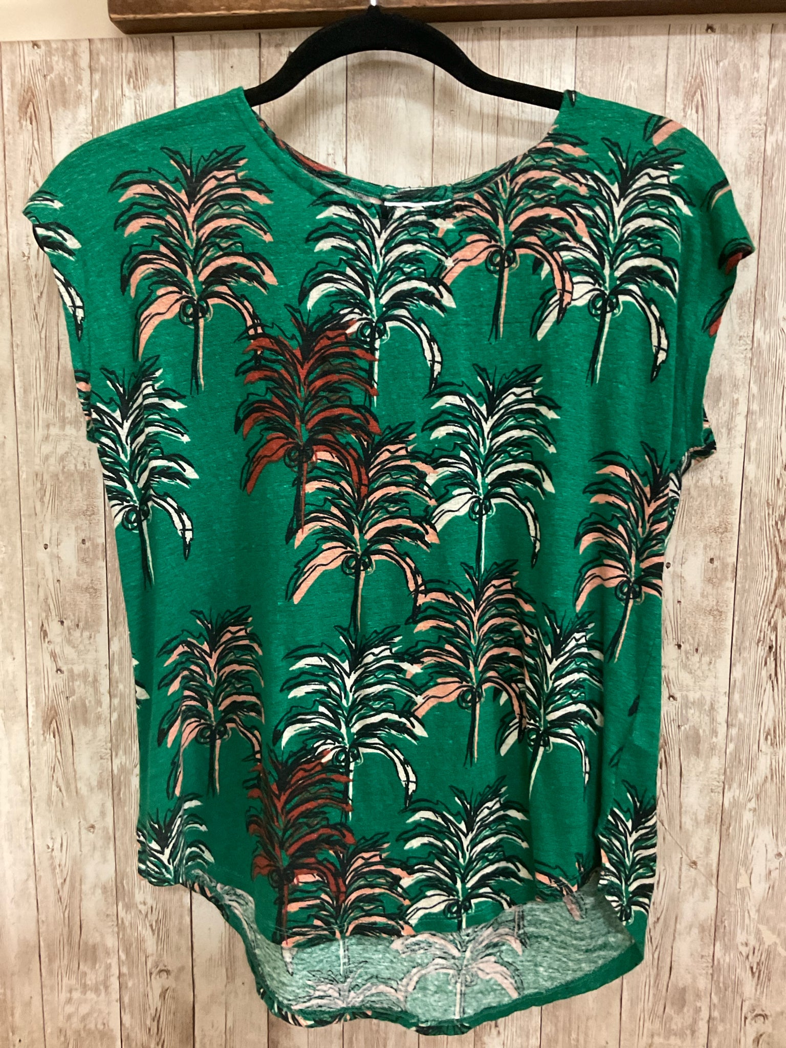 Size S NICOLE MILLER Green Print Top