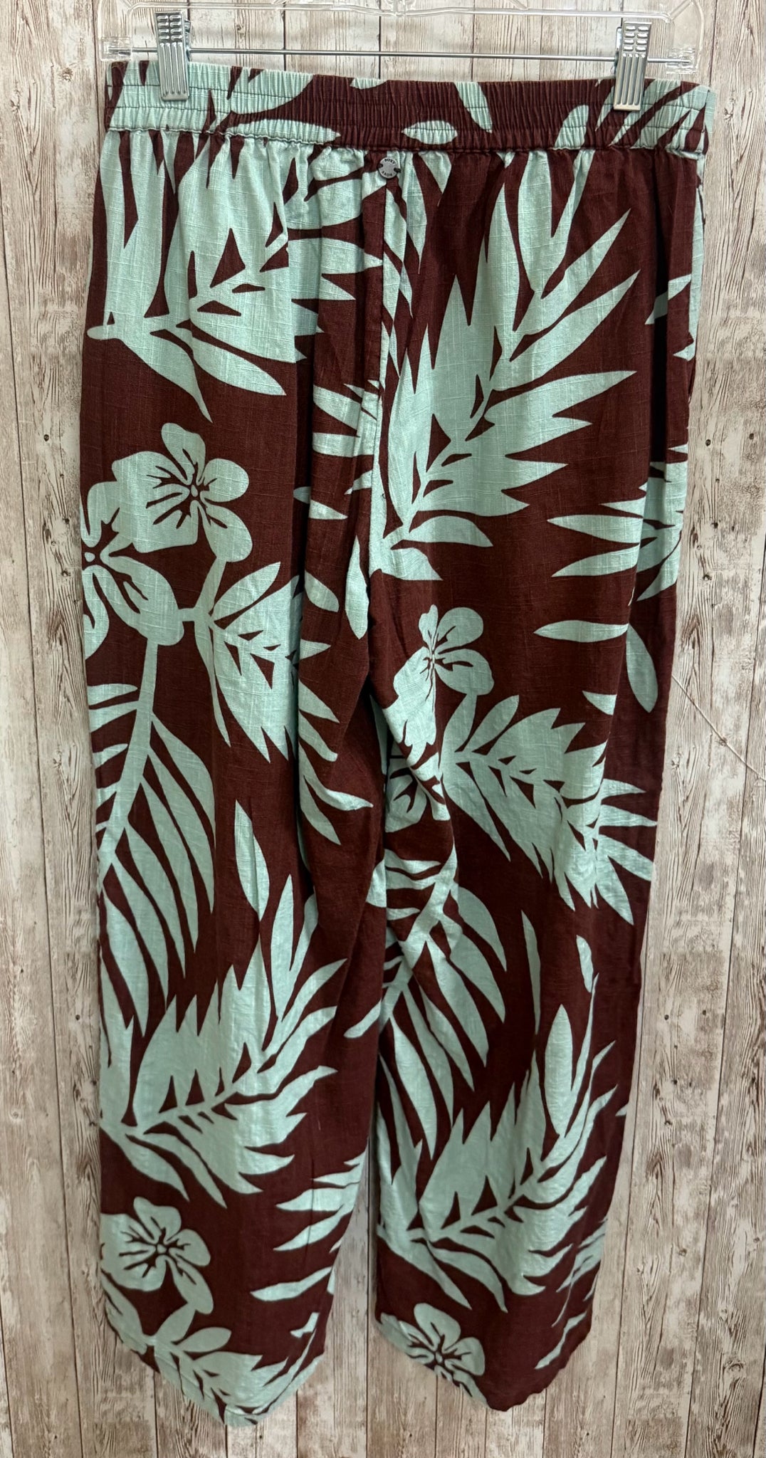Size M ROXY BROWN AND MINT PRINT Pants