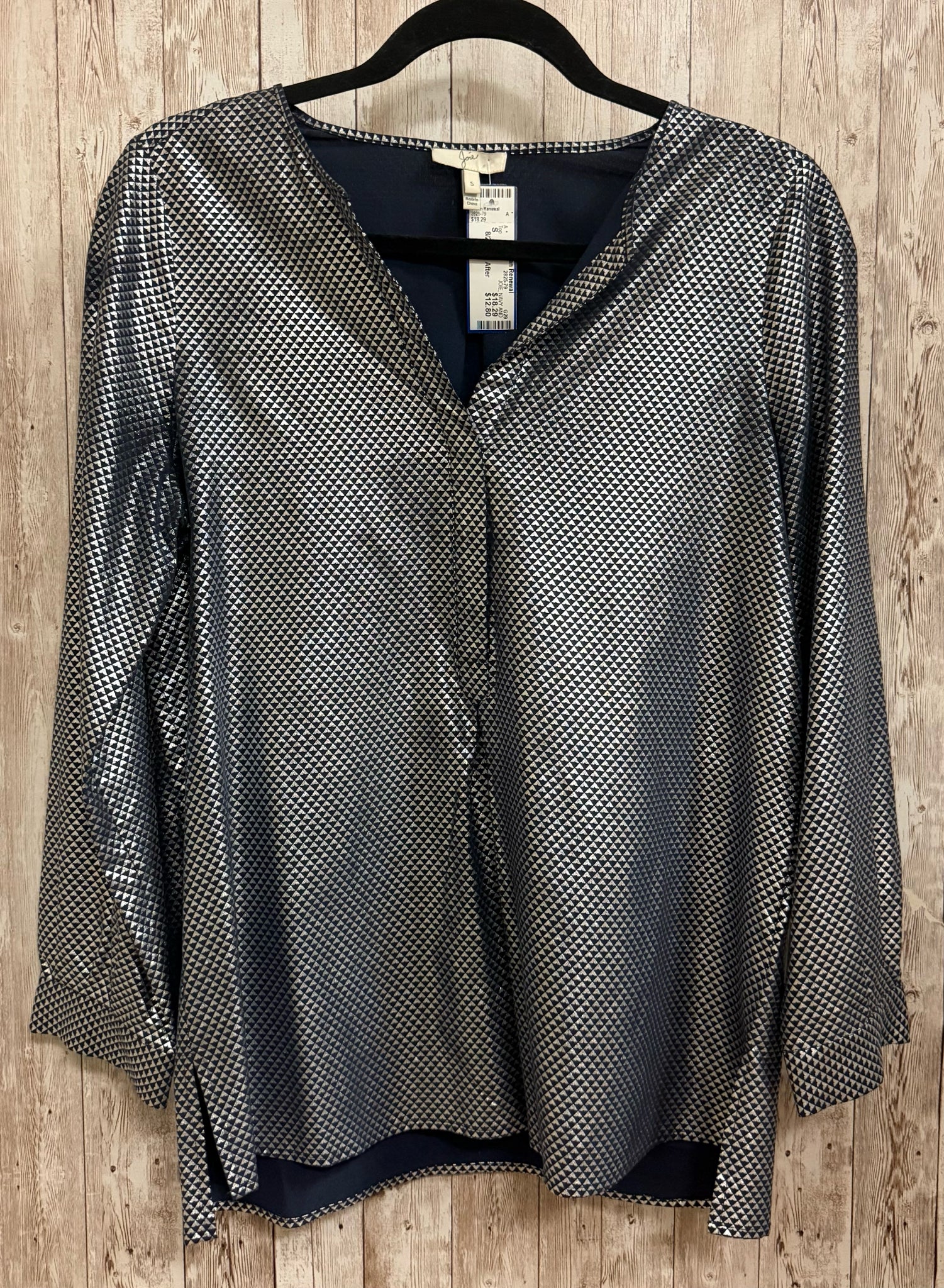 Size S JOIE NAVY AND SILVER Top
