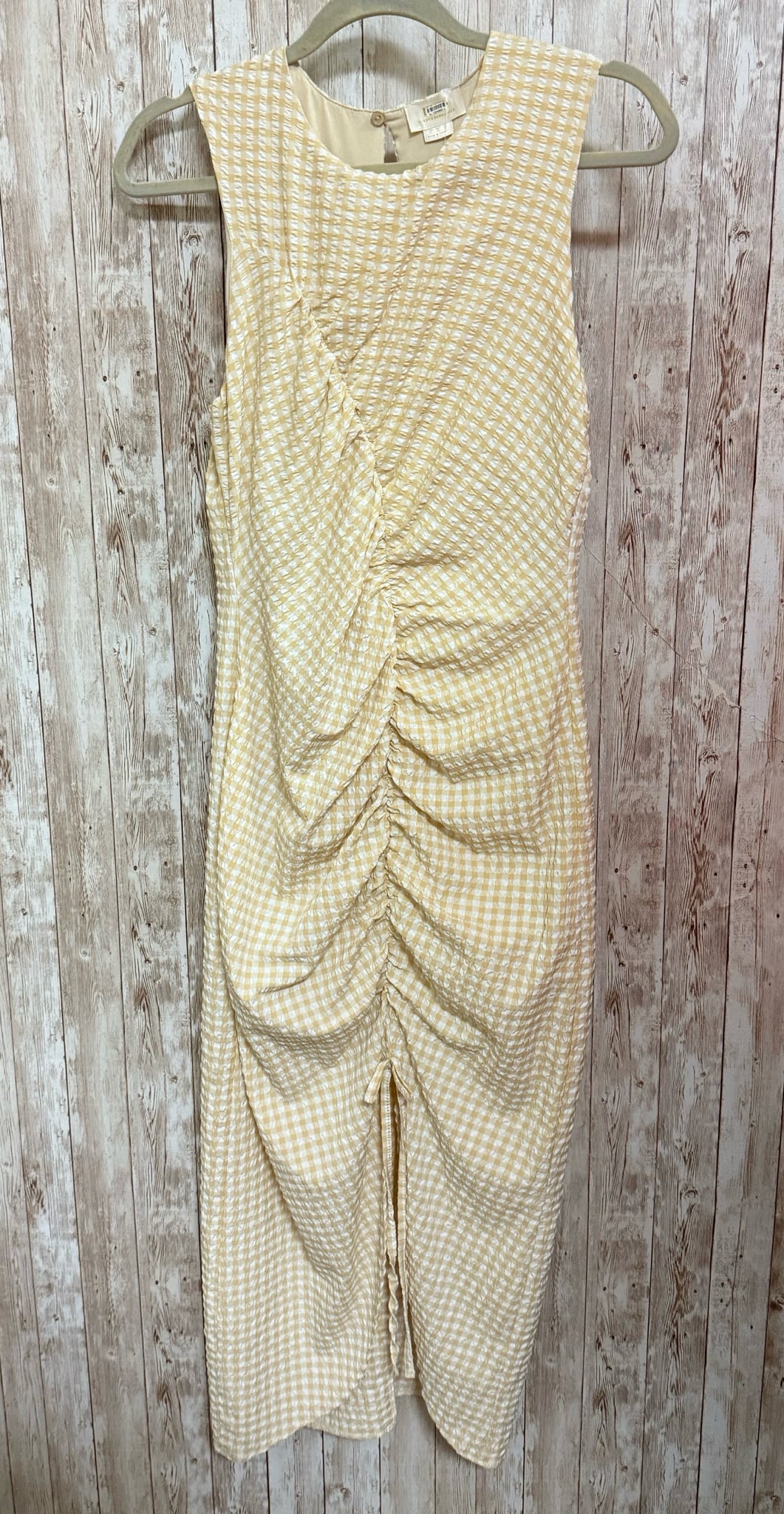 ANTHROPOLOGIE Size S YELLOW AND WHITE CHECK Dress
