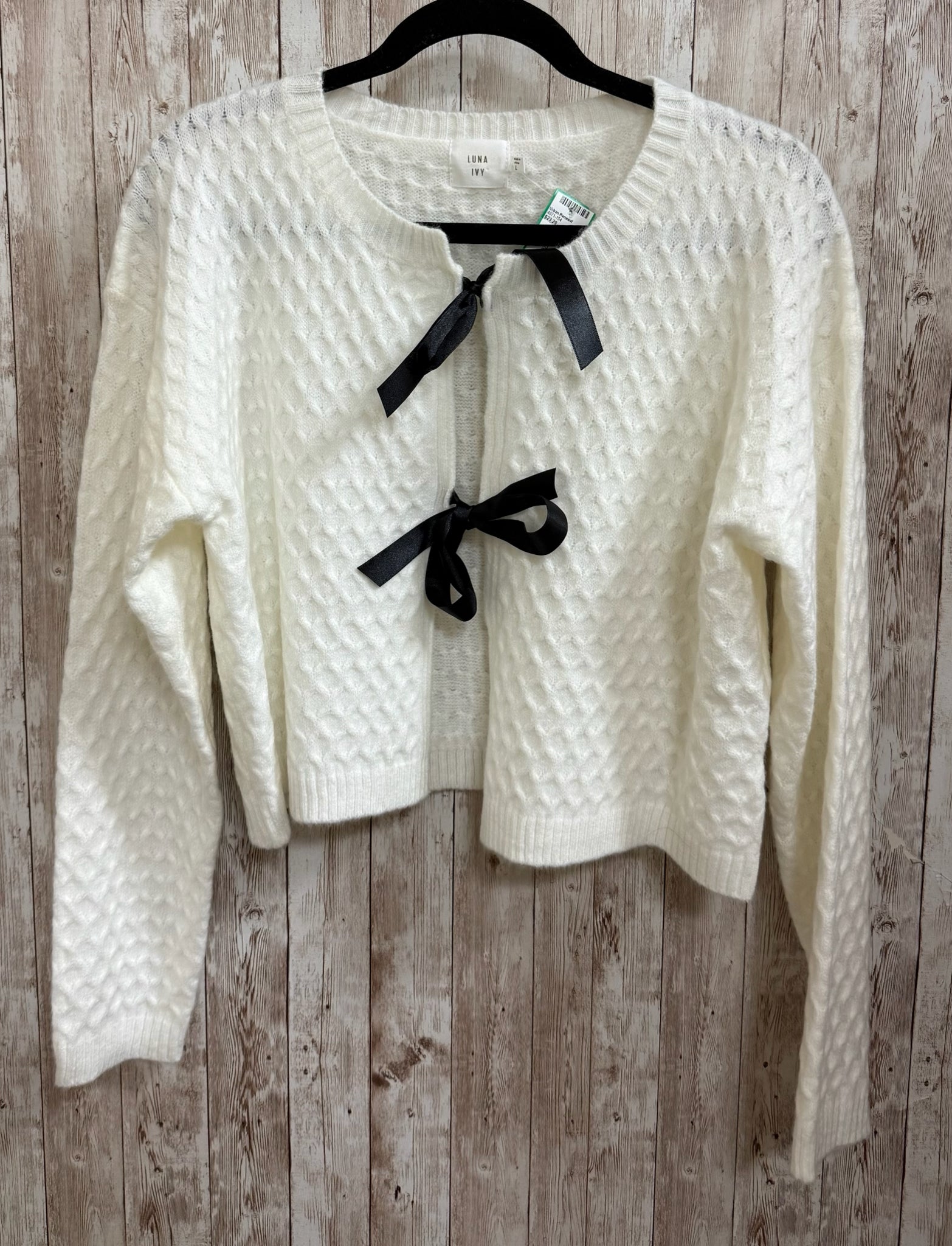 Size L LUNA IVY White Cardigan