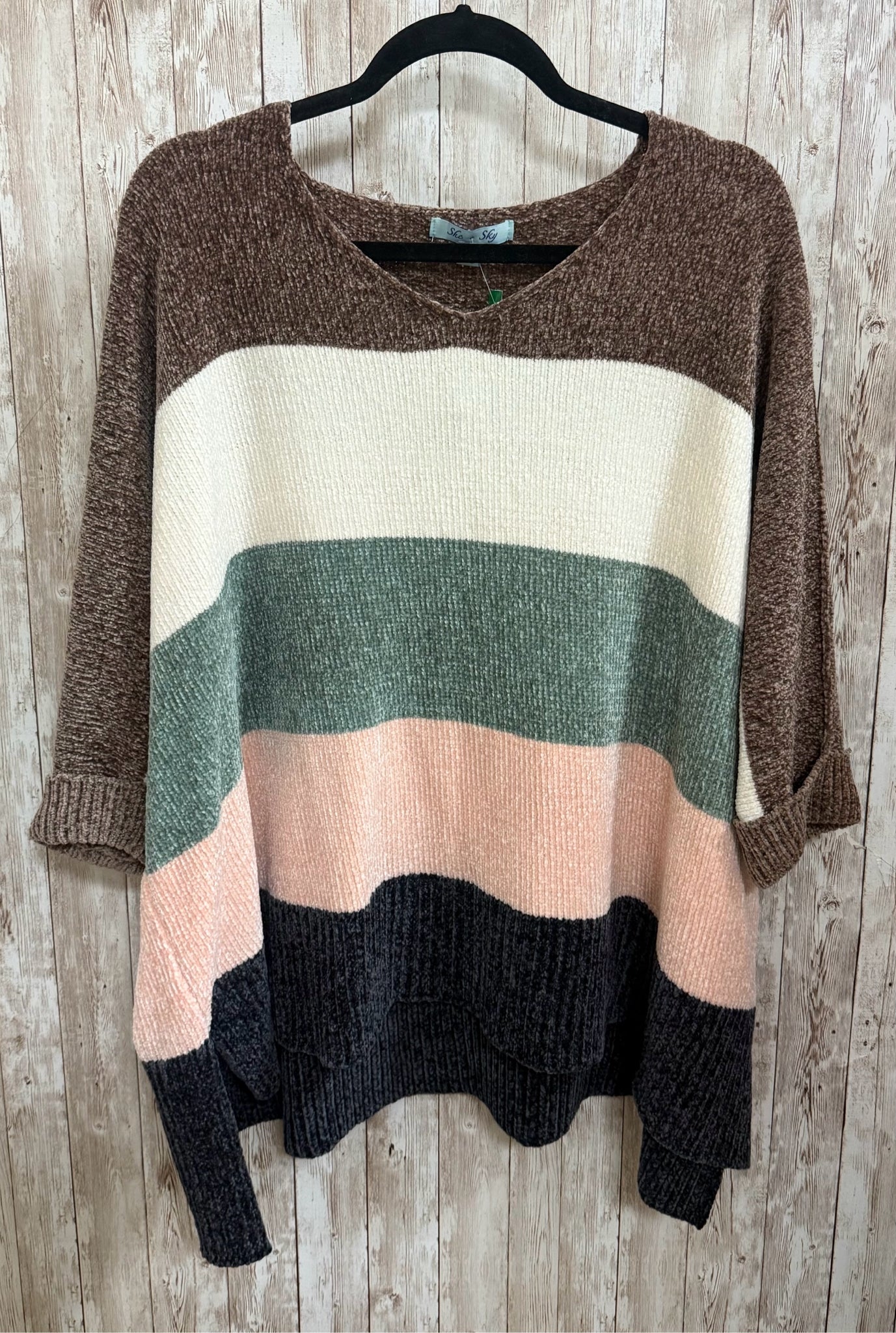 Size One Size SHE & SKY MULTI COLOR STRIPE Sweater