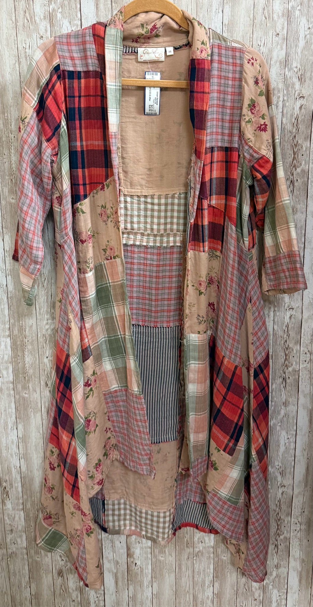 Paper Lace Size M BLUSH AND OLIVE Duster