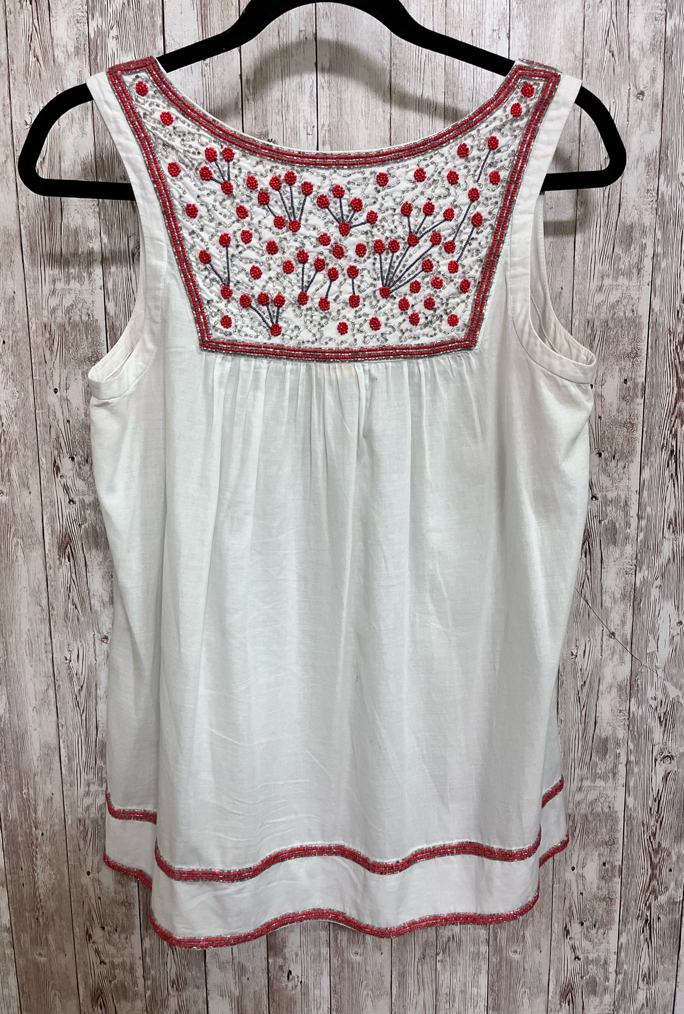 Size 8 FRENCH CONNECTION WHITE AND RED Top