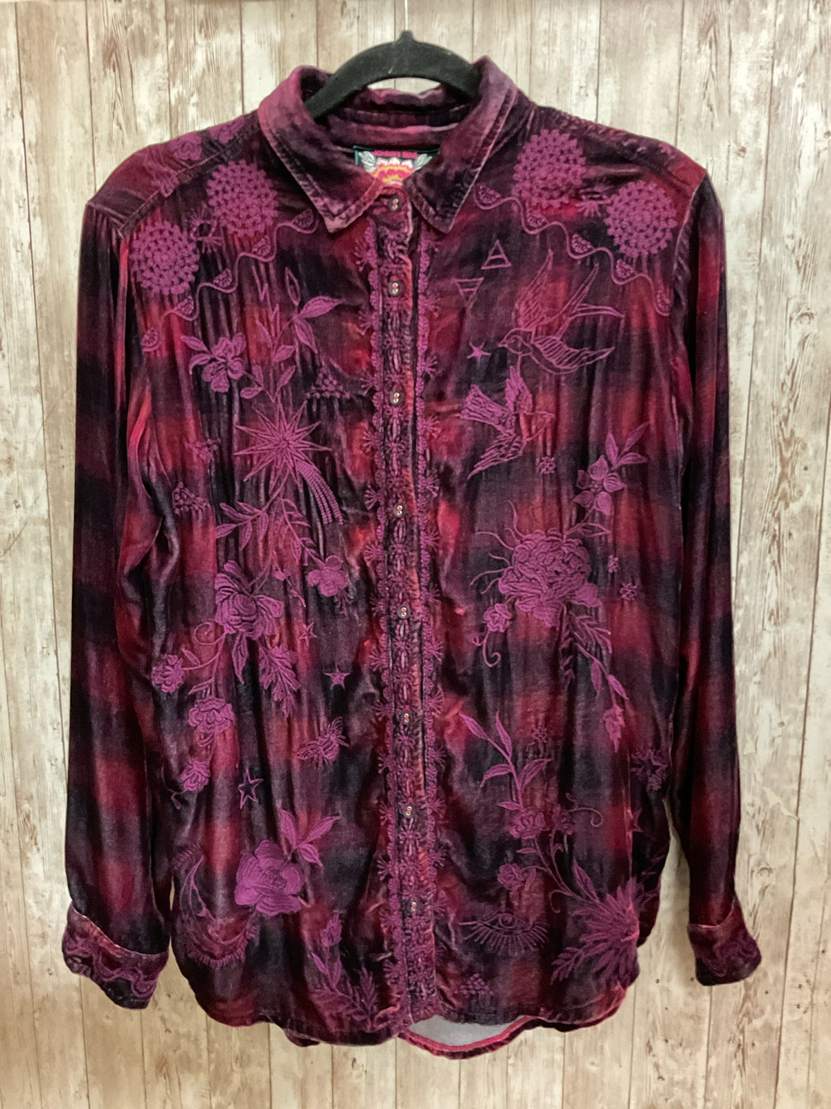 Size S JOHNNY WAS Burgundy Top