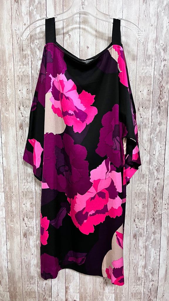 TRINA TURK Size L BLACK FLORAL Dress