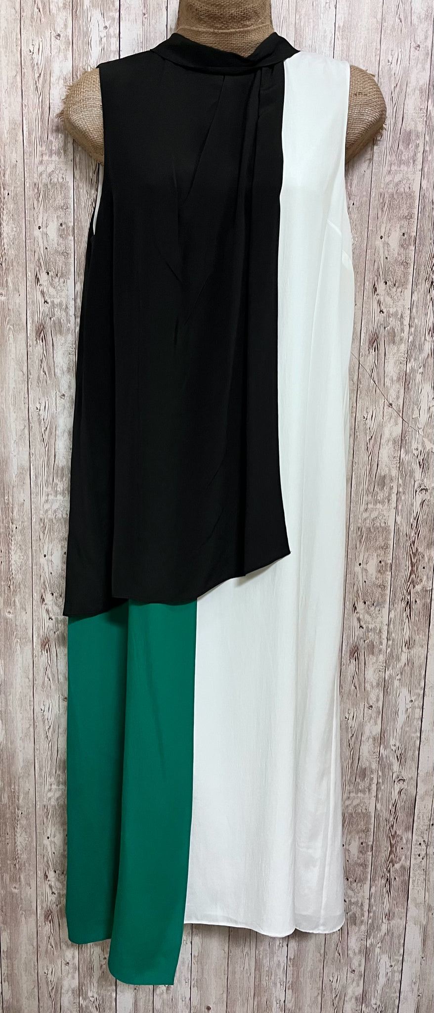 Size 8 HALSTON BLACK AND BEIGE Dress