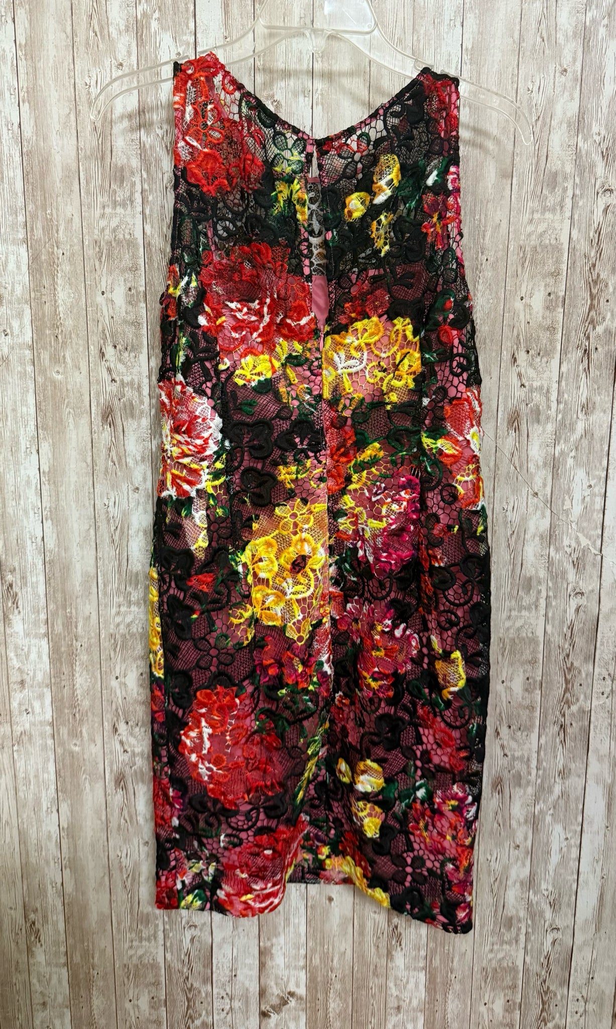 ADRIANNA PAPELL Size 8 Black Print Dress